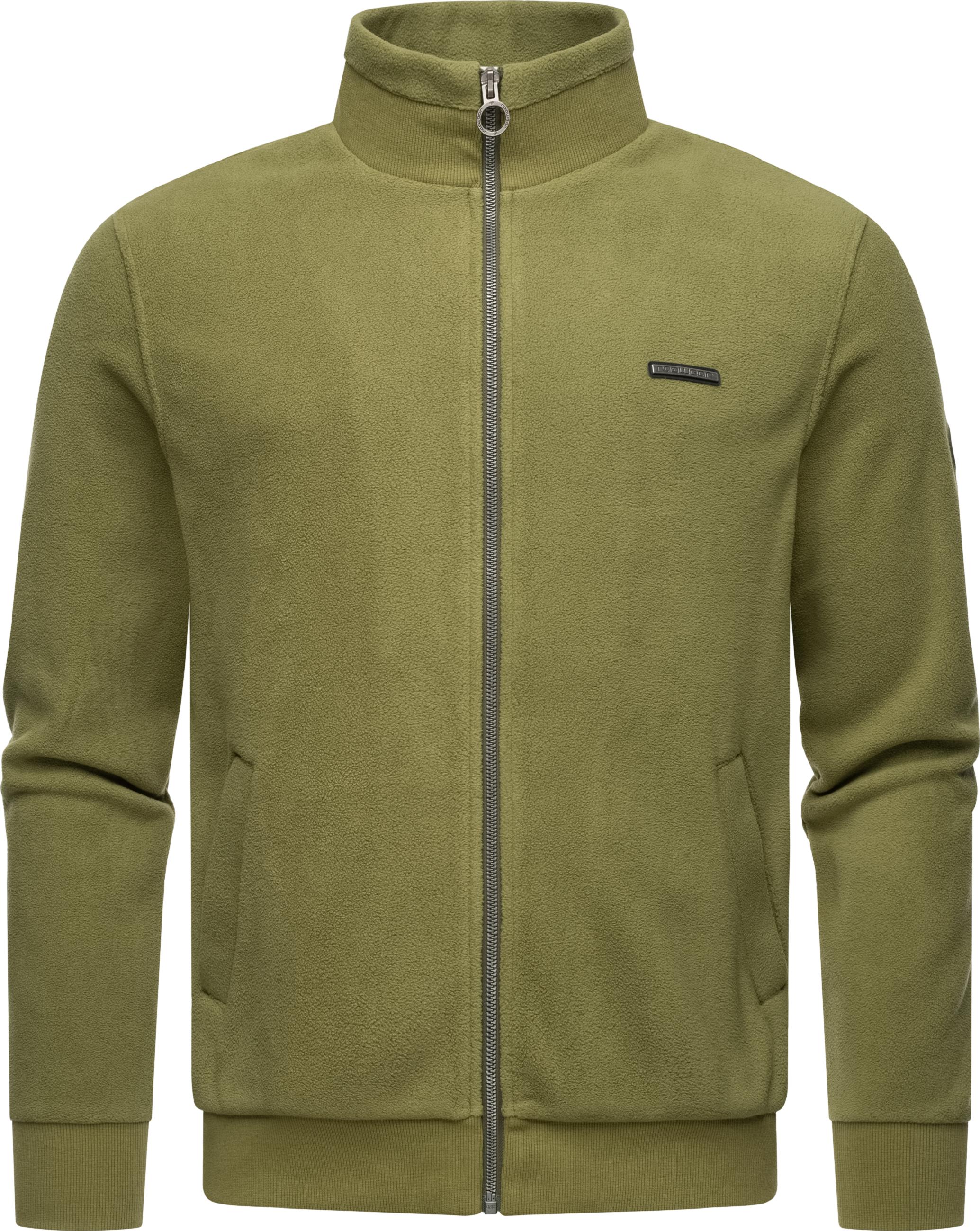 Zip-Fleecejacke mit hohem Kragen "Trayne Fleece" Olive