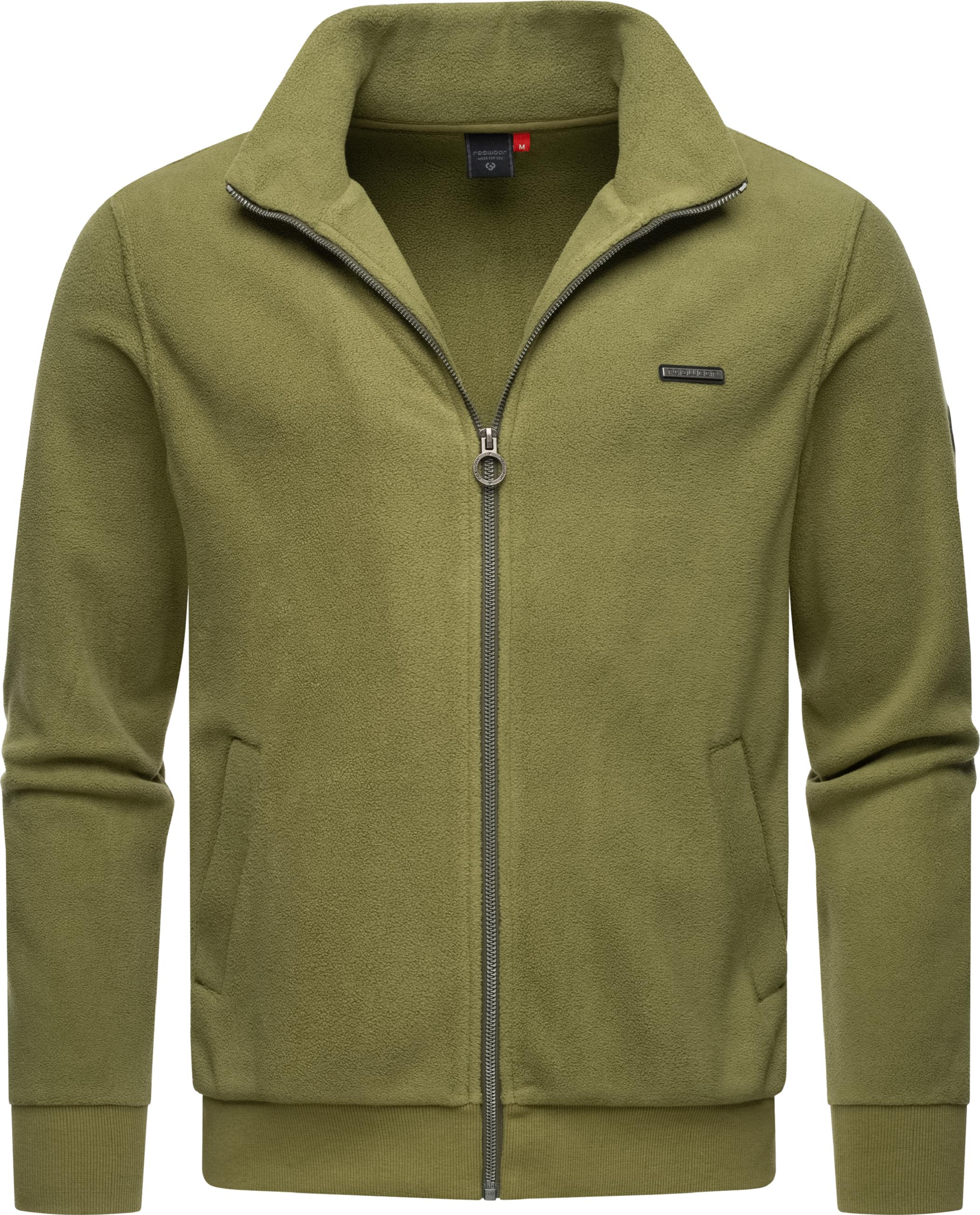 Zip-Fleecejacke mit hohem Kragen "Trayne Fleece" Olive