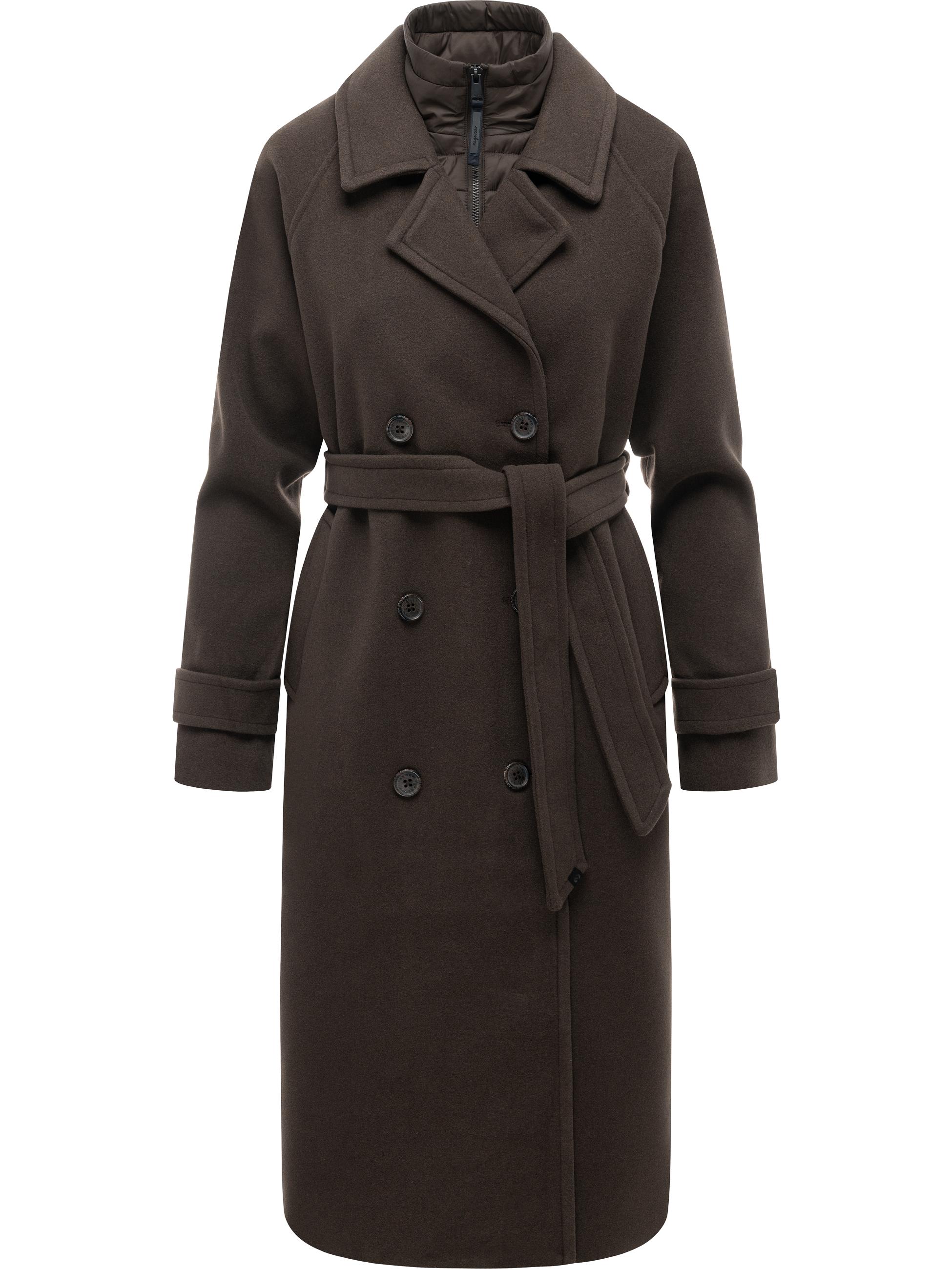 Weicher Trenchcoat mit herausnehmbarem Stepp-Inlay "Trenchie Felt Y" Dark Choco