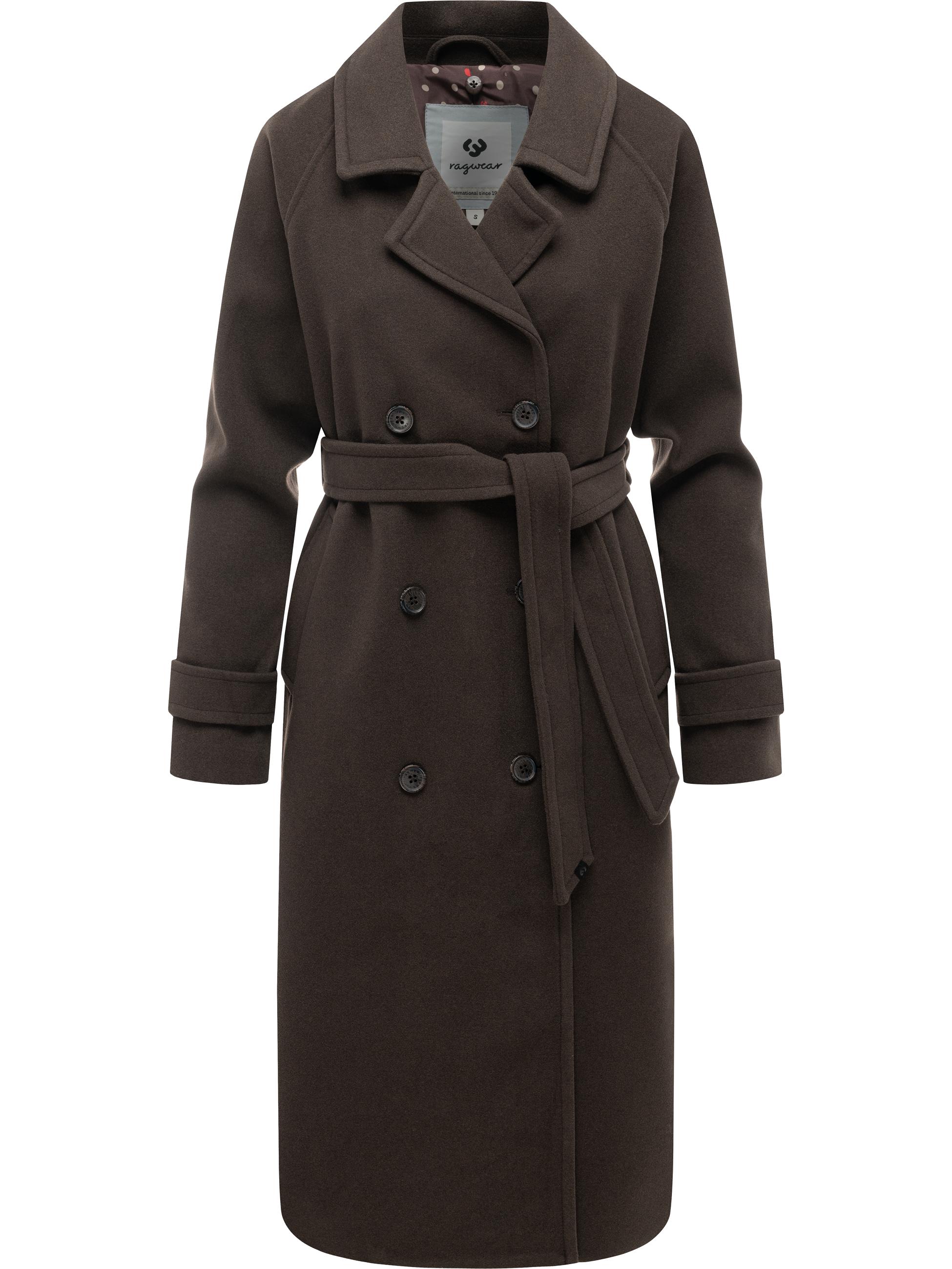 Weicher Trenchcoat mit herausnehmbarem Stepp-Inlay "Trenchie Felt Y" Dark Choco