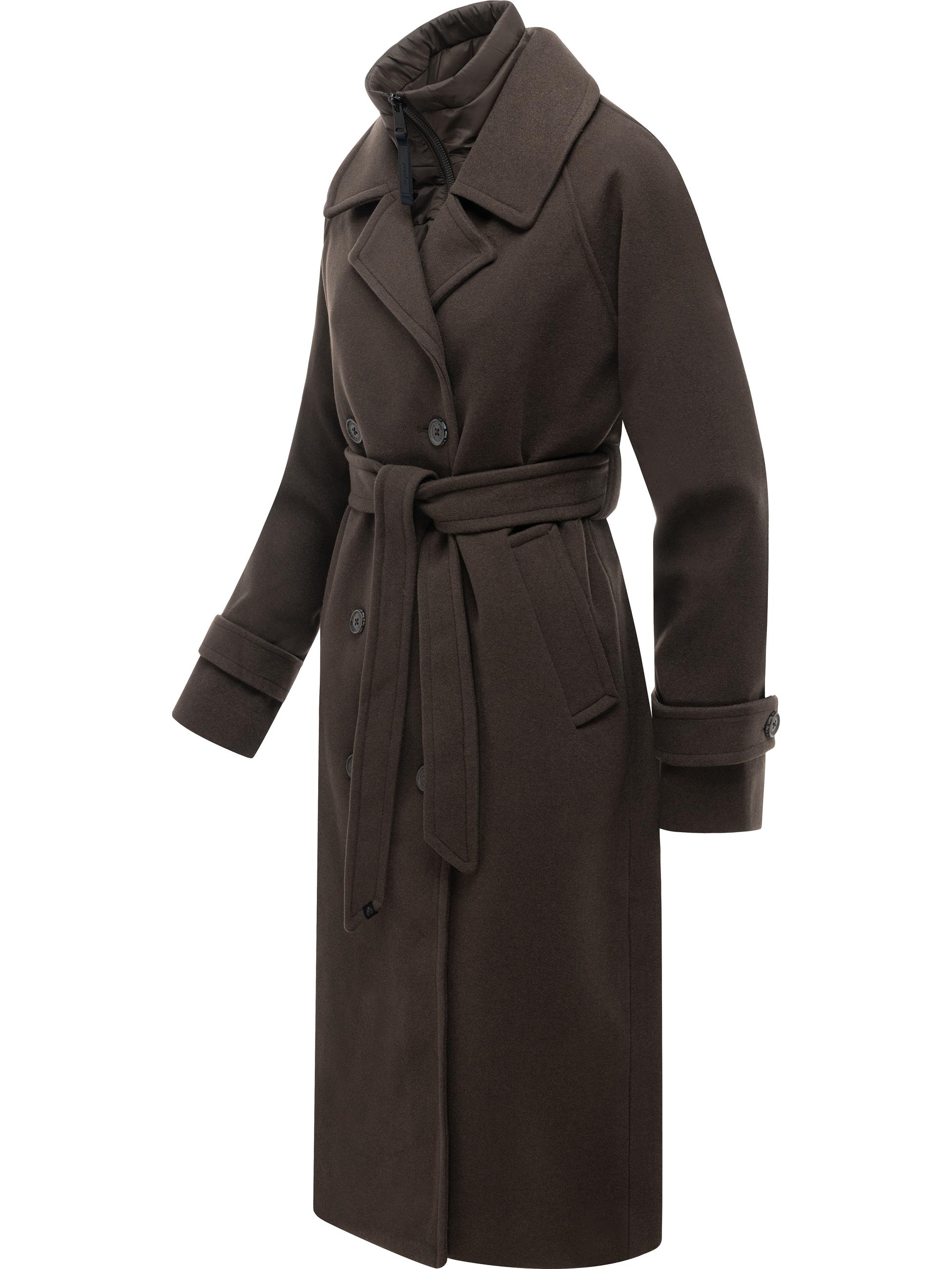 Weicher Trenchcoat mit herausnehmbarem Stepp-Inlay "Trenchie Felt Y" Dark Choco