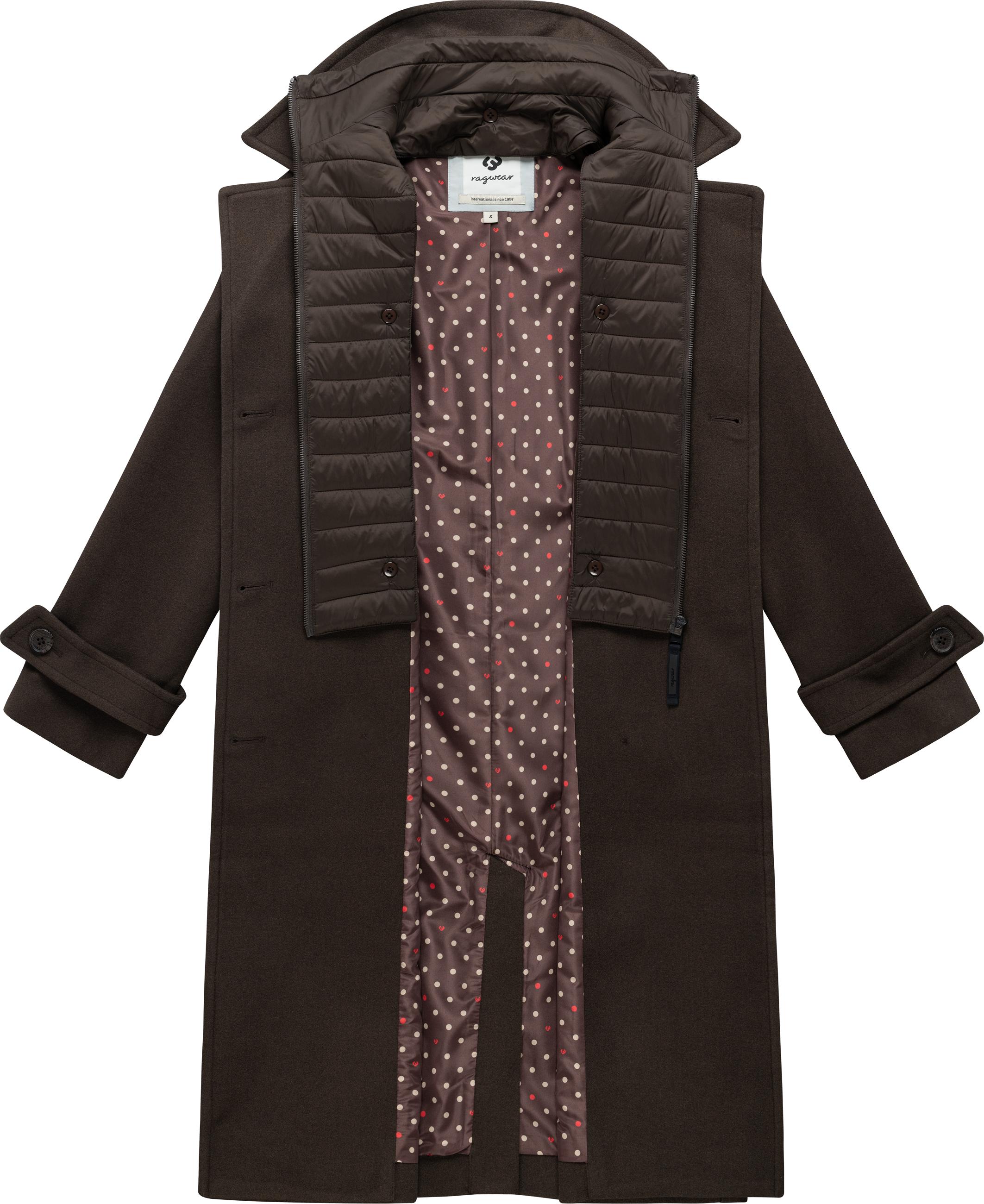 Weicher Trenchcoat mit herausnehmbarem Stepp-Inlay "Trenchie Felt Y" Dark Choco