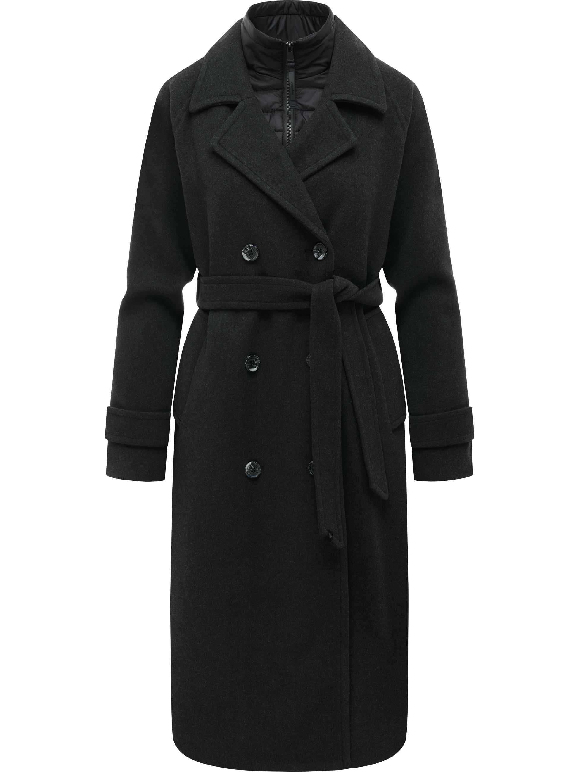 Weicher Trenchcoat mit herausnehmbarem Stepp-Inlay "Trenchie Felt Y" Dark Grey