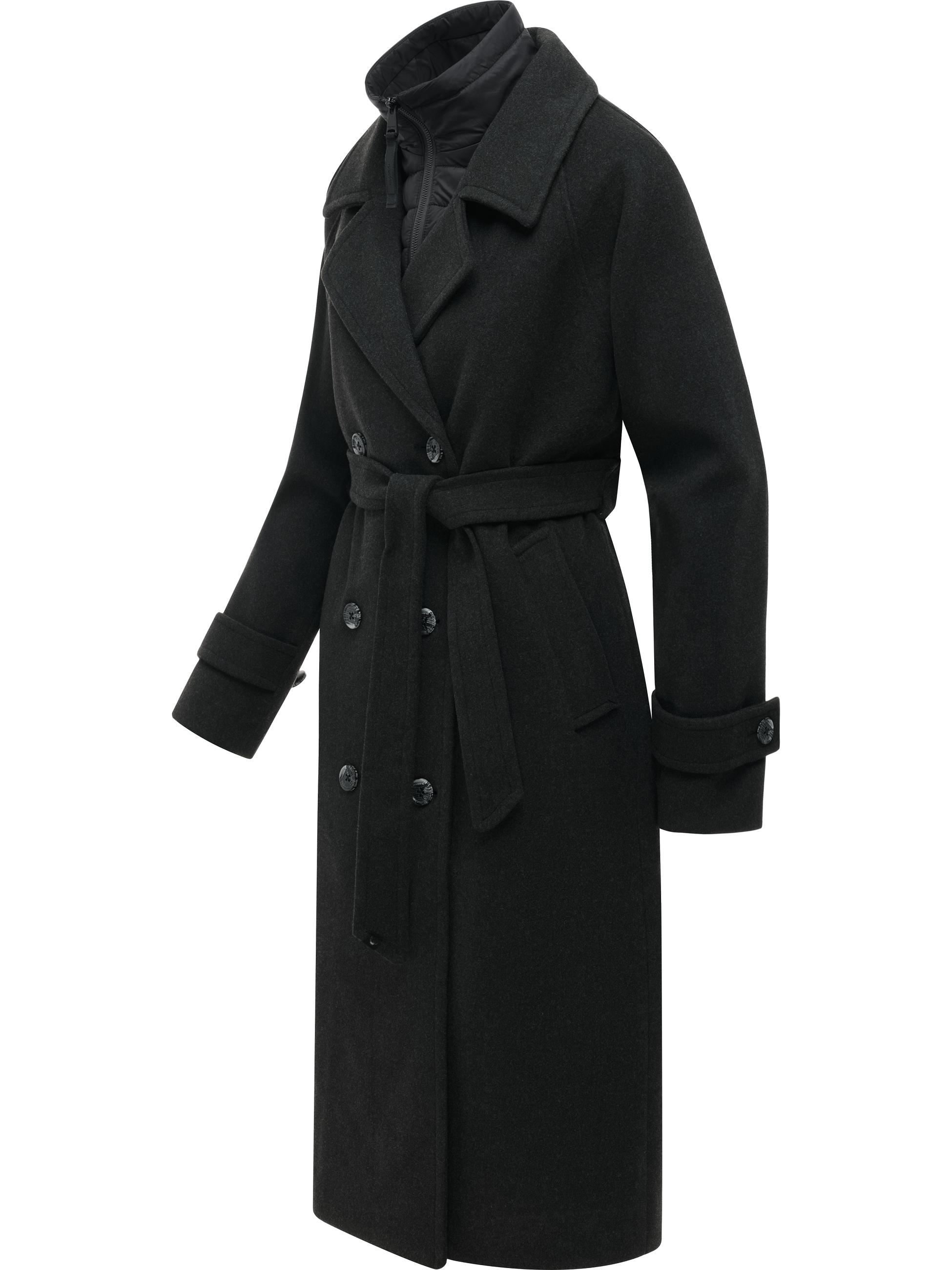 Weicher Trenchcoat mit herausnehmbarem Stepp-Inlay "Trenchie Felt Y" Dark Grey