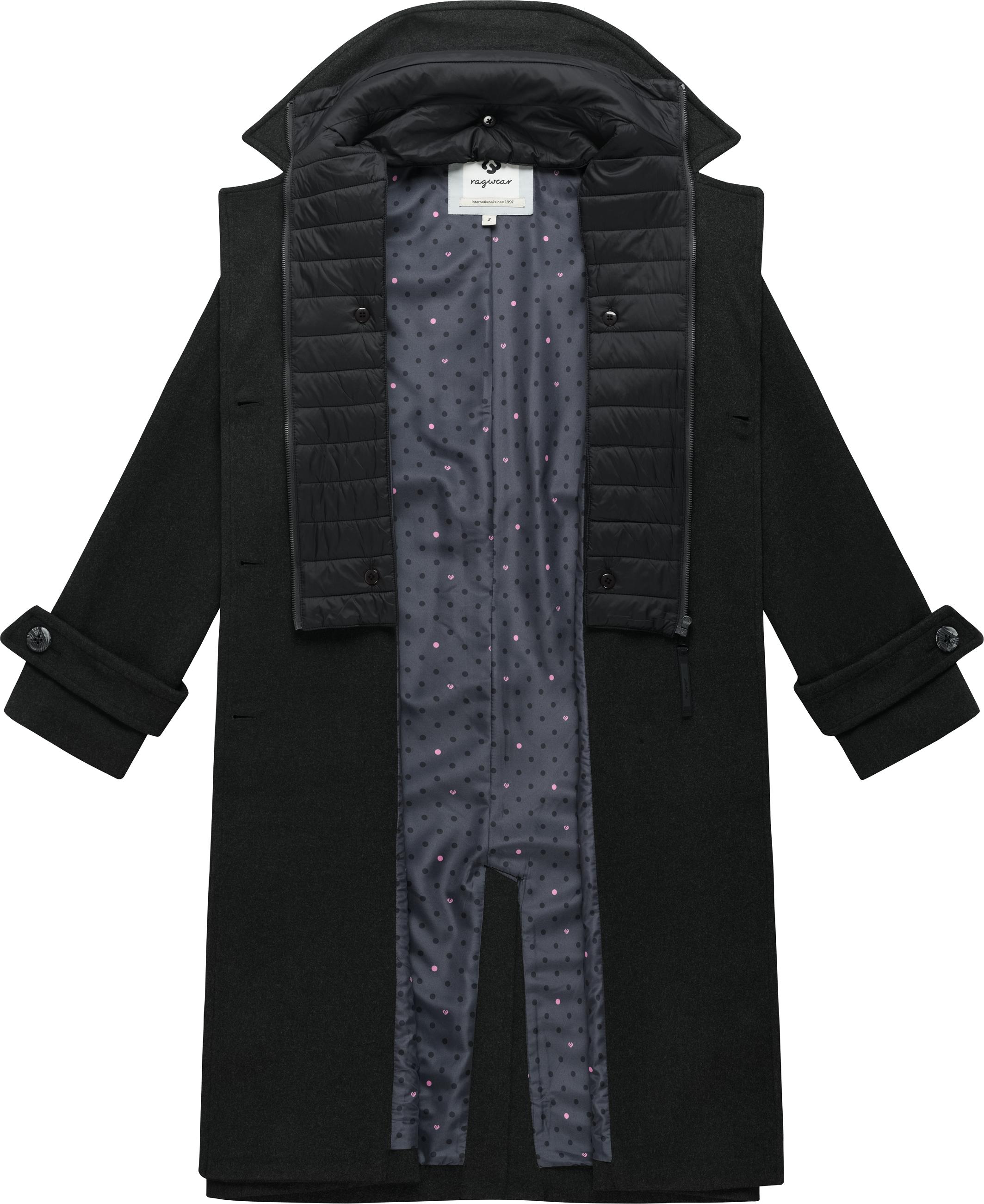 Weicher Trenchcoat mit herausnehmbarem Stepp-Inlay "Trenchie Felt Y" Dark Grey