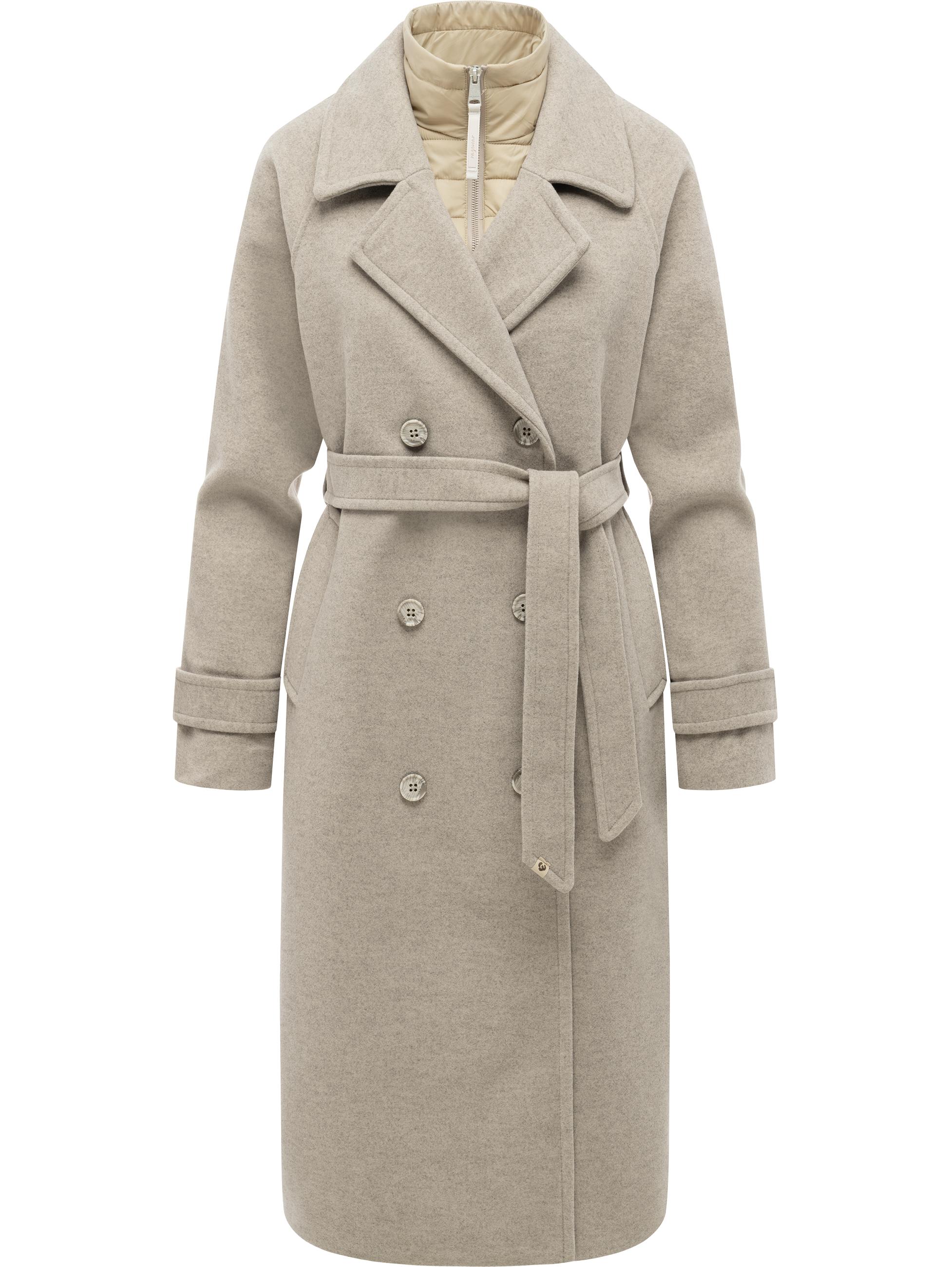 Weicher Trenchcoat mit herausnehmbarem Stepp-Inlay "Trenchie Felt Y" Sand
