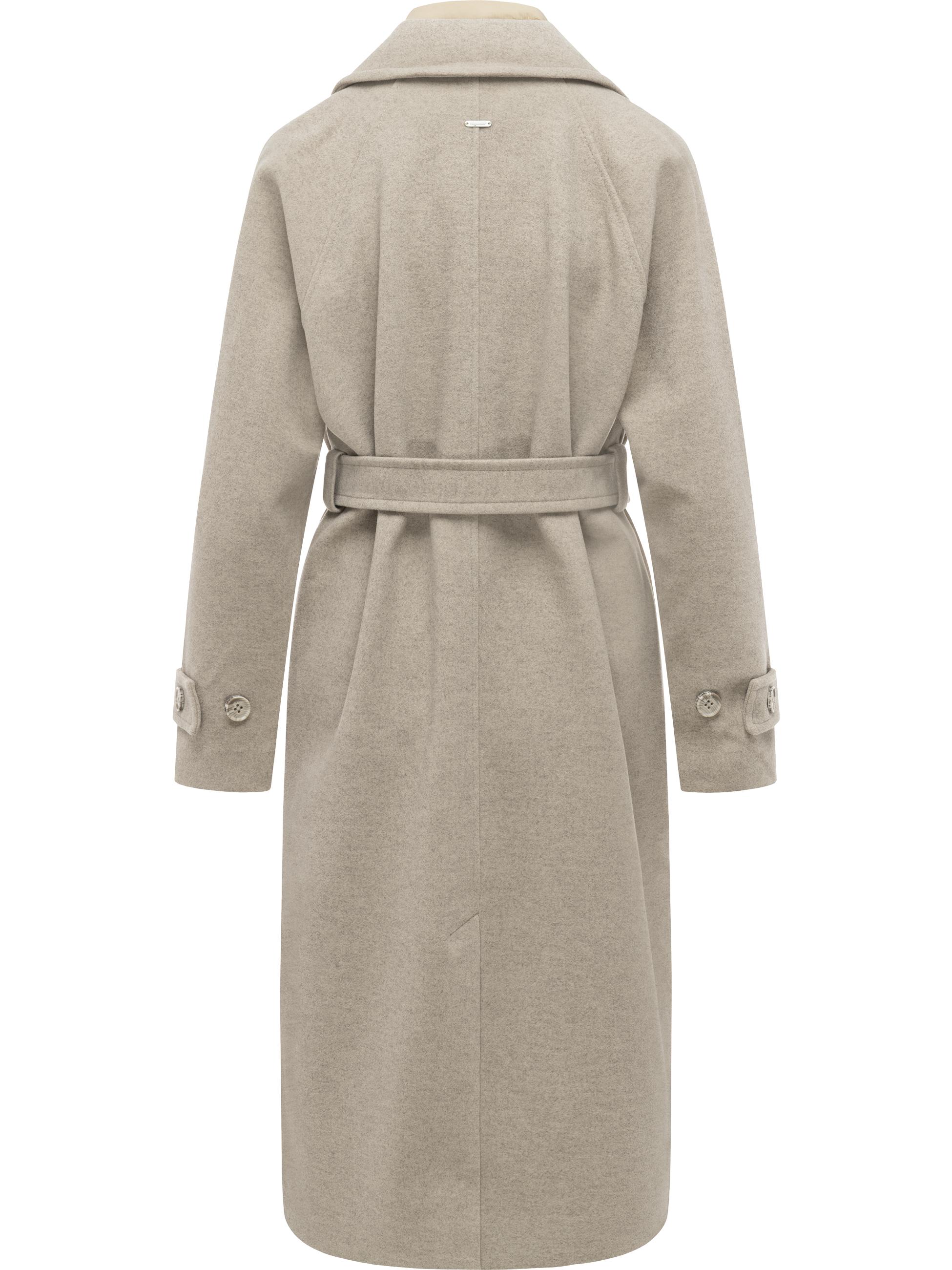 Weicher Trenchcoat mit herausnehmbarem Stepp-Inlay "Trenchie Felt Y" Sand