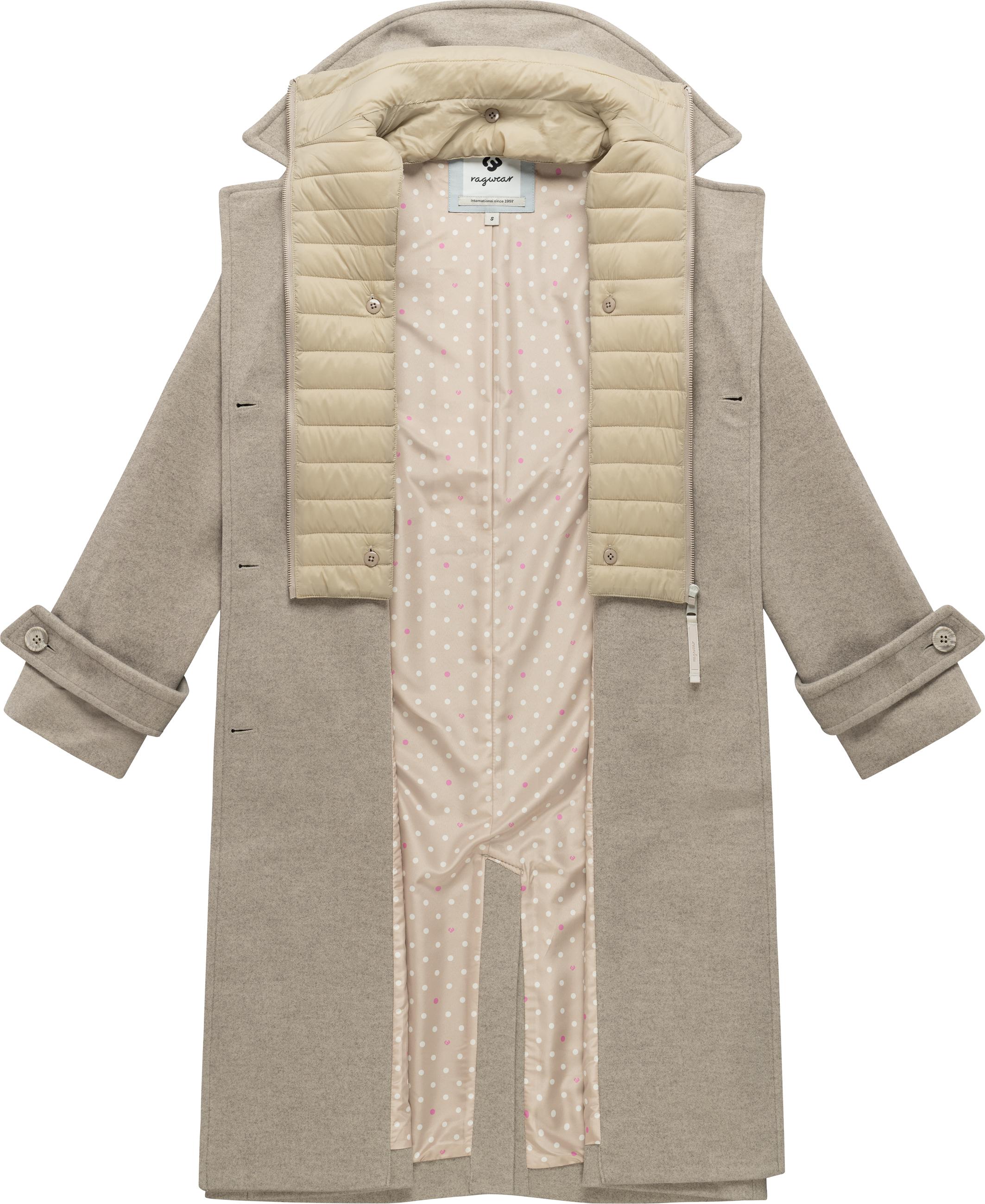 Weicher Trenchcoat mit herausnehmbarem Stepp-Inlay "Trenchie Felt Y" Sand