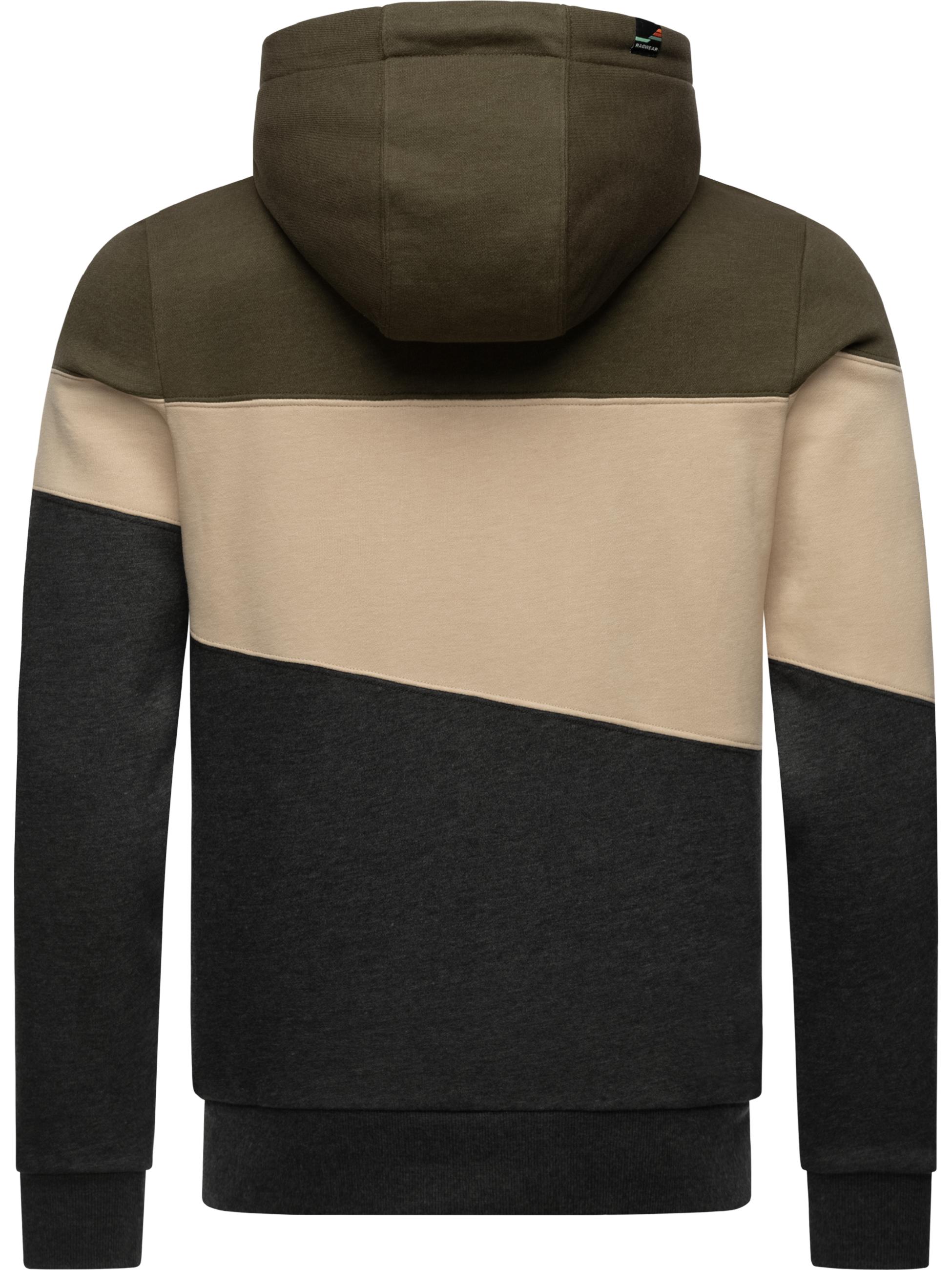 Sweatjacke im Colourblocking-Look "Trien" Dark Olive