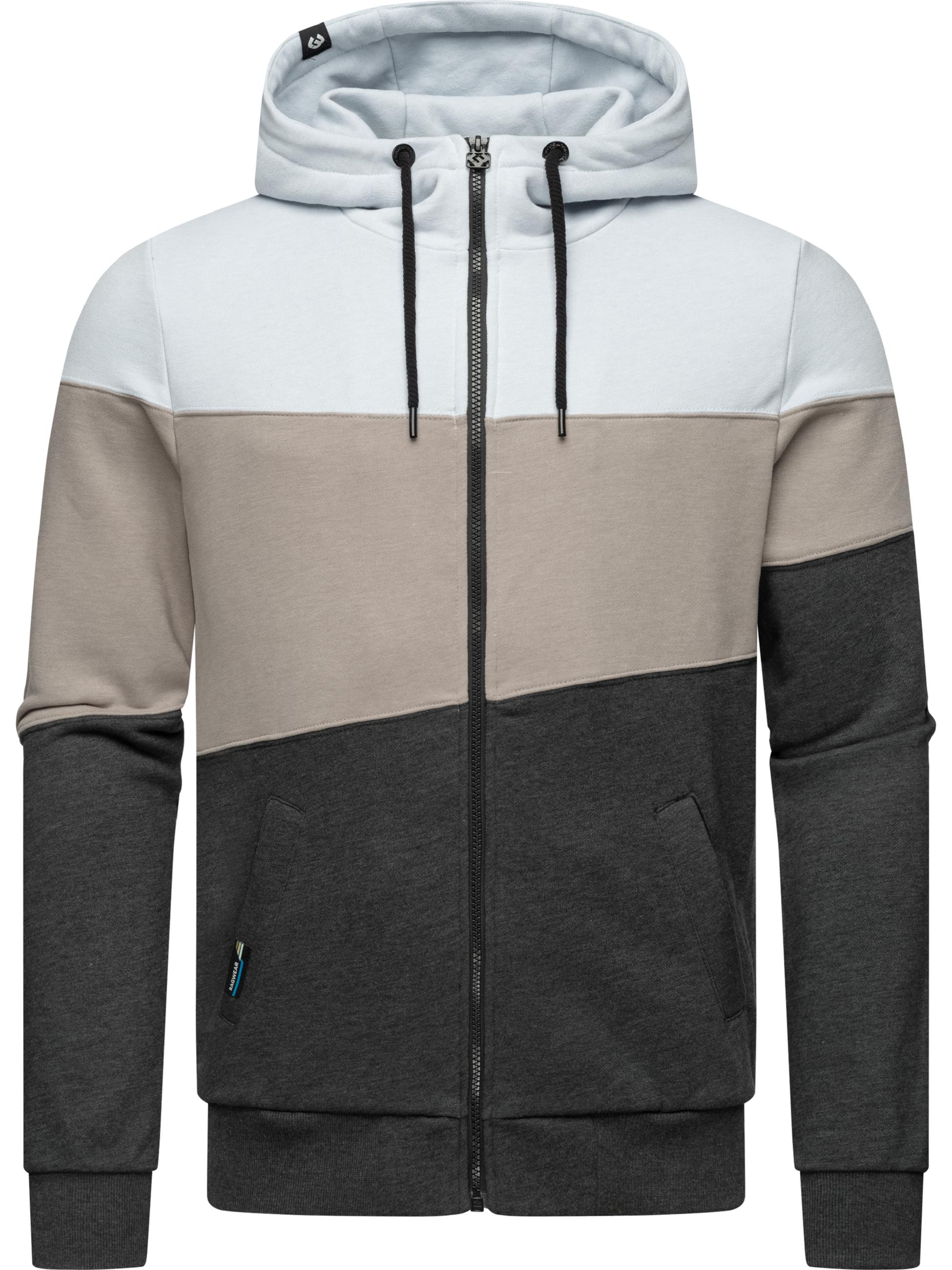 Sweatjacke im Colourblocking-Look "Trien" Light Grey