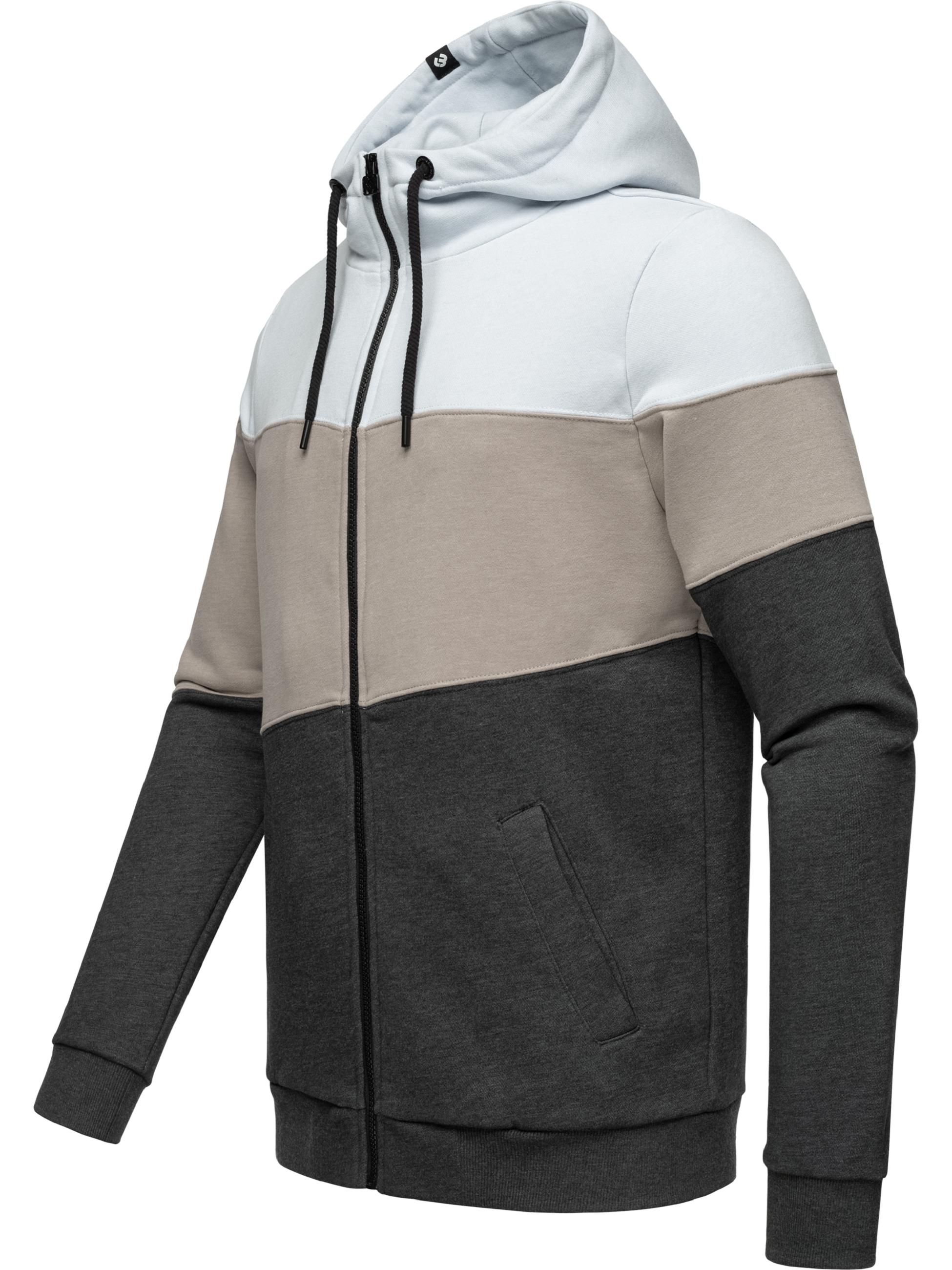 Sweatjacke im Colourblocking-Look "Trien" Light Grey