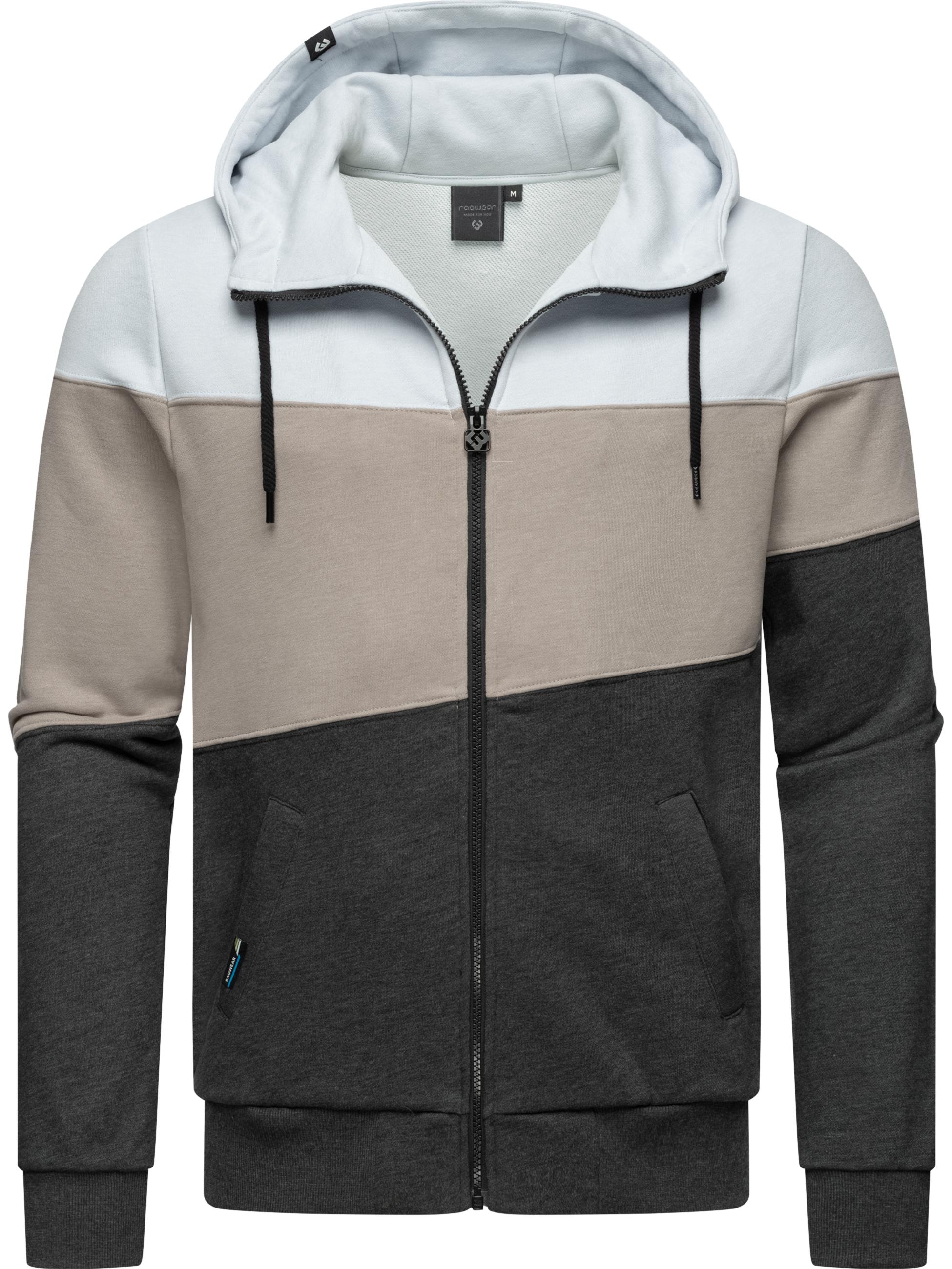 Sweatjacke im Colourblocking-Look "Trien" Light Grey