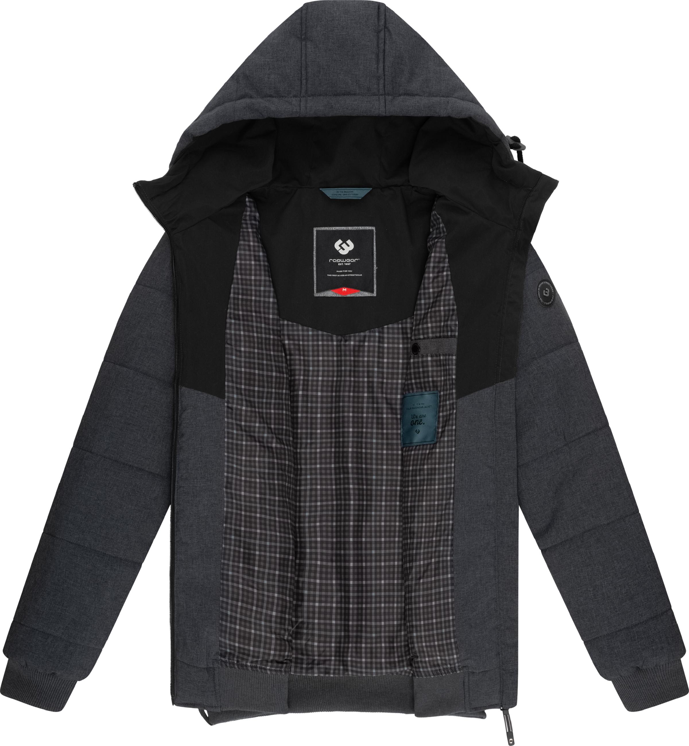 Steppjacke mit Kapuze "Tuuri" Dark Grey