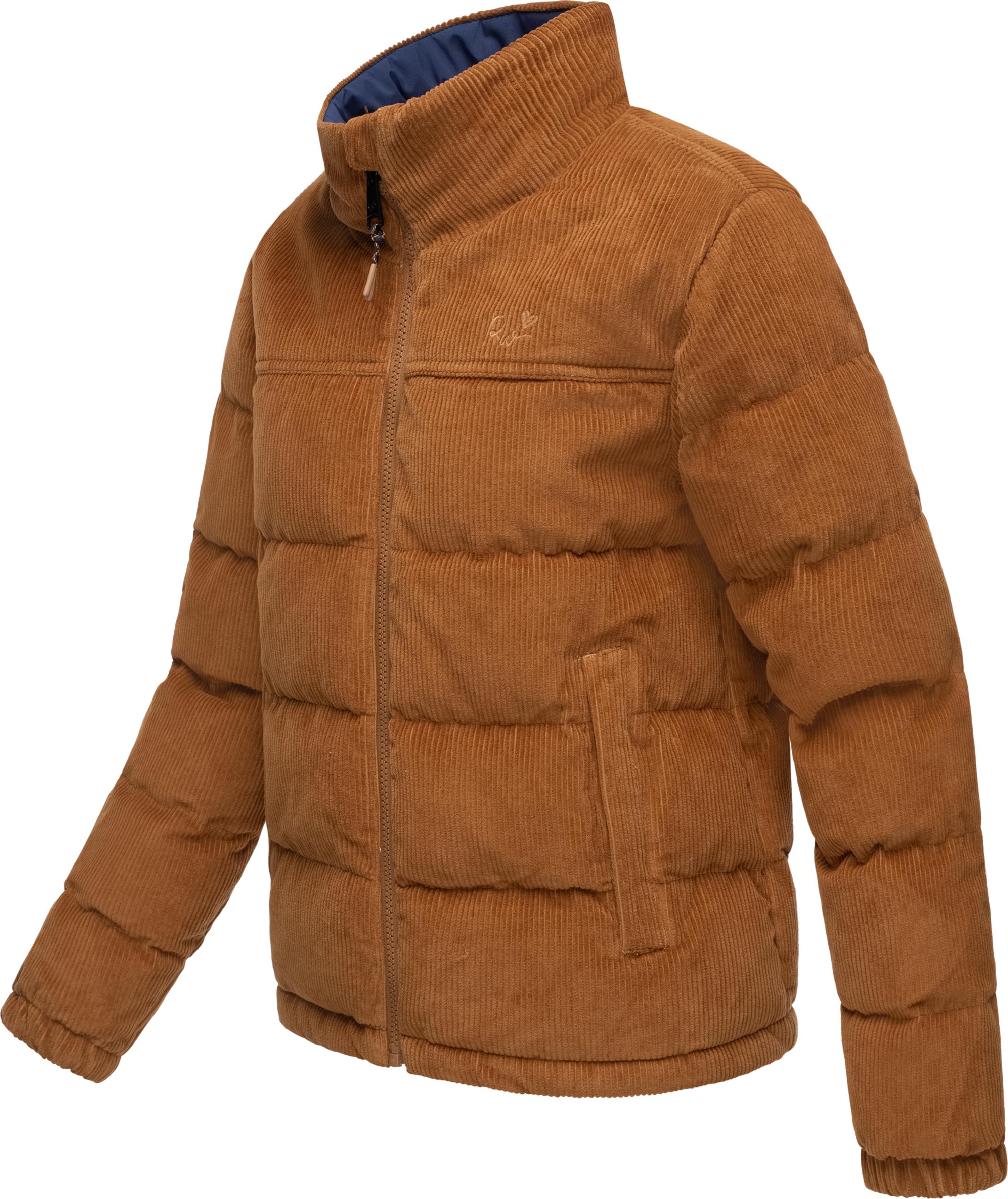 Weiche Kordjacke mit hohem Kragen "Uxia" Brown Sugar