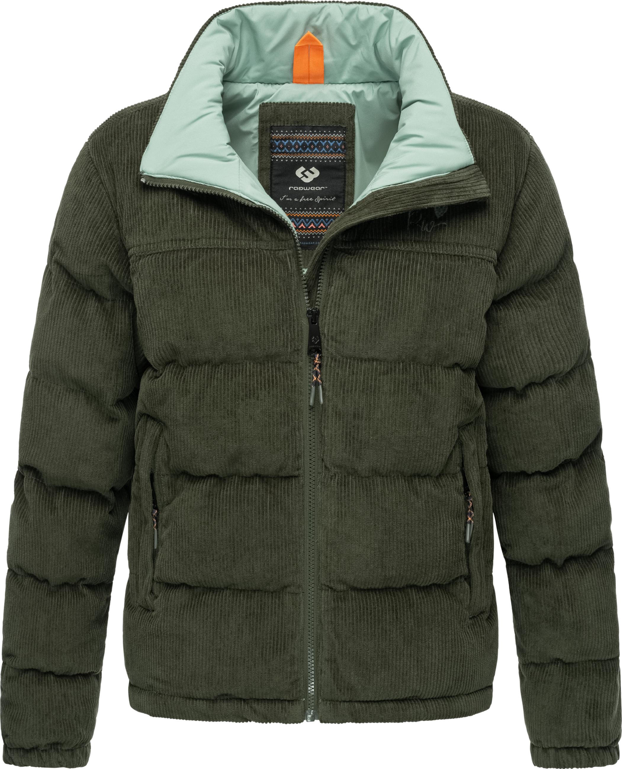 Weiche Kordjacke mit hohem Kragen "Uxia" Dark Olive