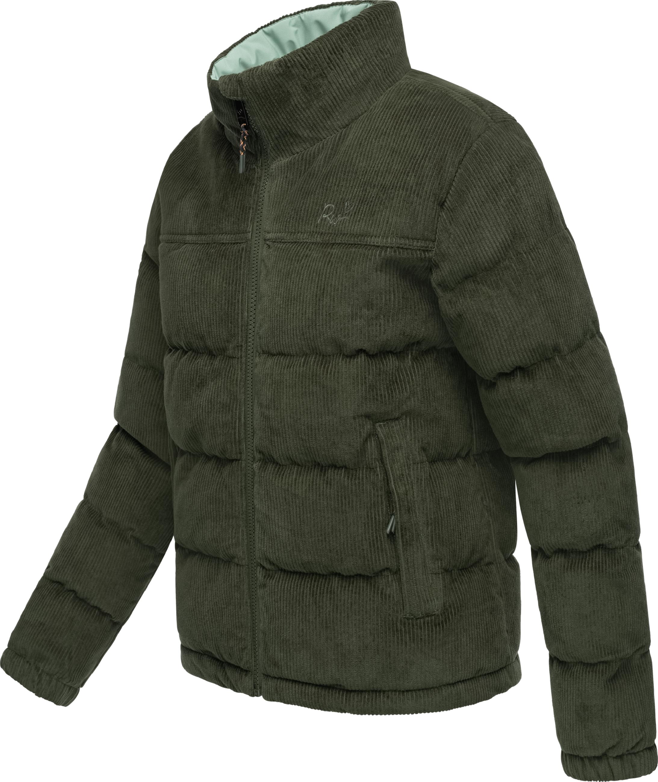 Weiche Kordjacke mit hohem Kragen "Uxia" Dark Olive
