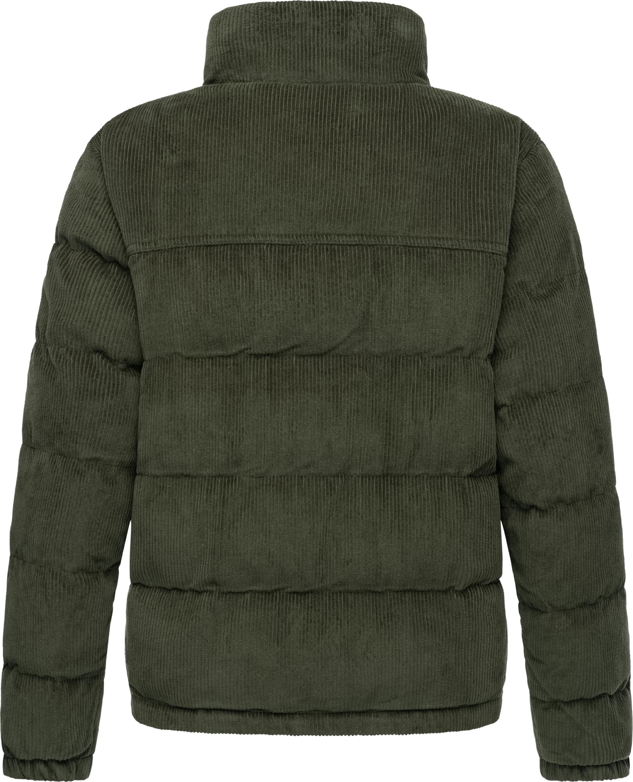 Weiche Kordjacke mit hohem Kragen "Uxia" Dark Olive
