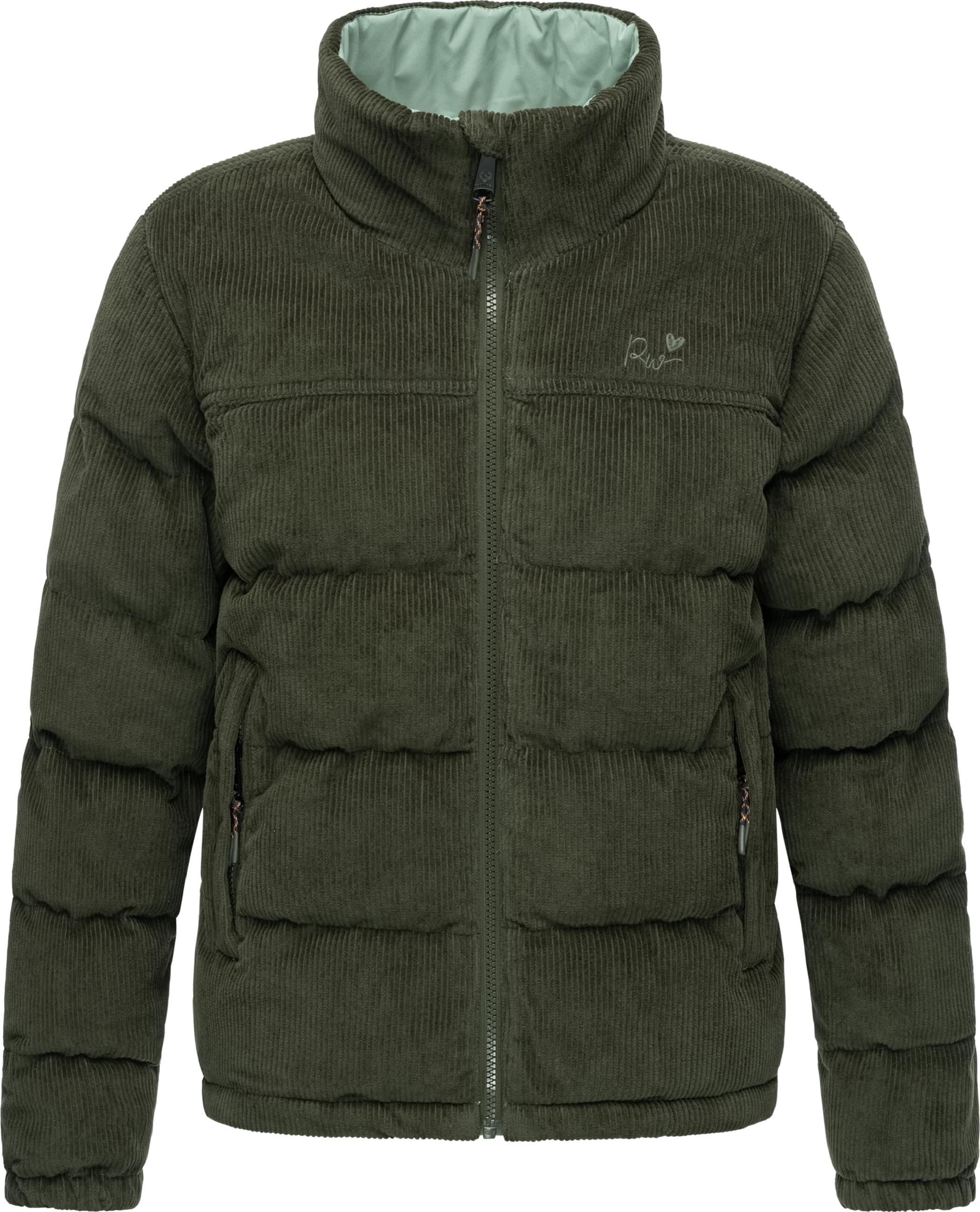 Weiche Kordjacke mit hohem Kragen "Uxia" Dark Olive