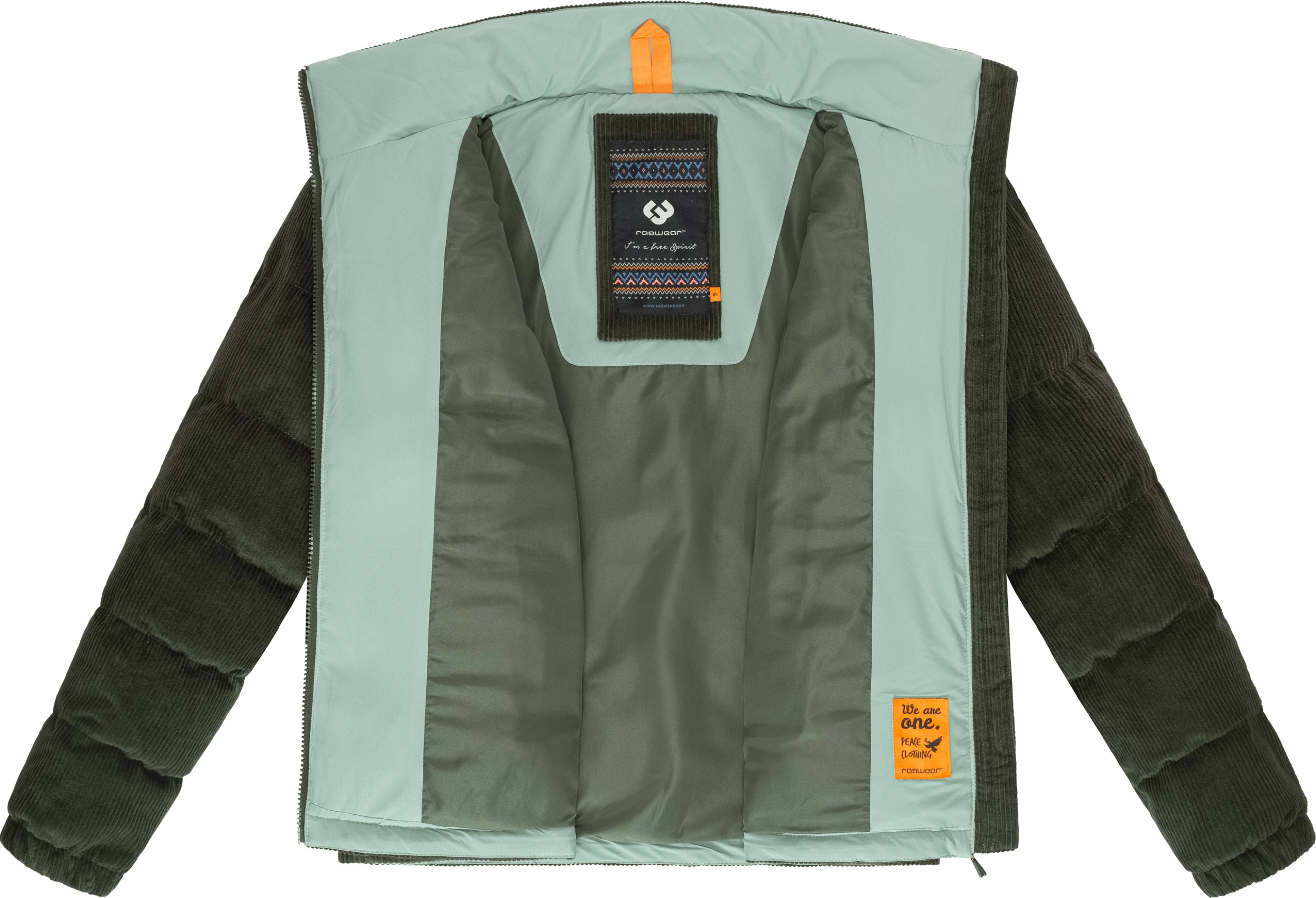 Weiche Kordjacke mit hohem Kragen "Uxia" Dark Olive