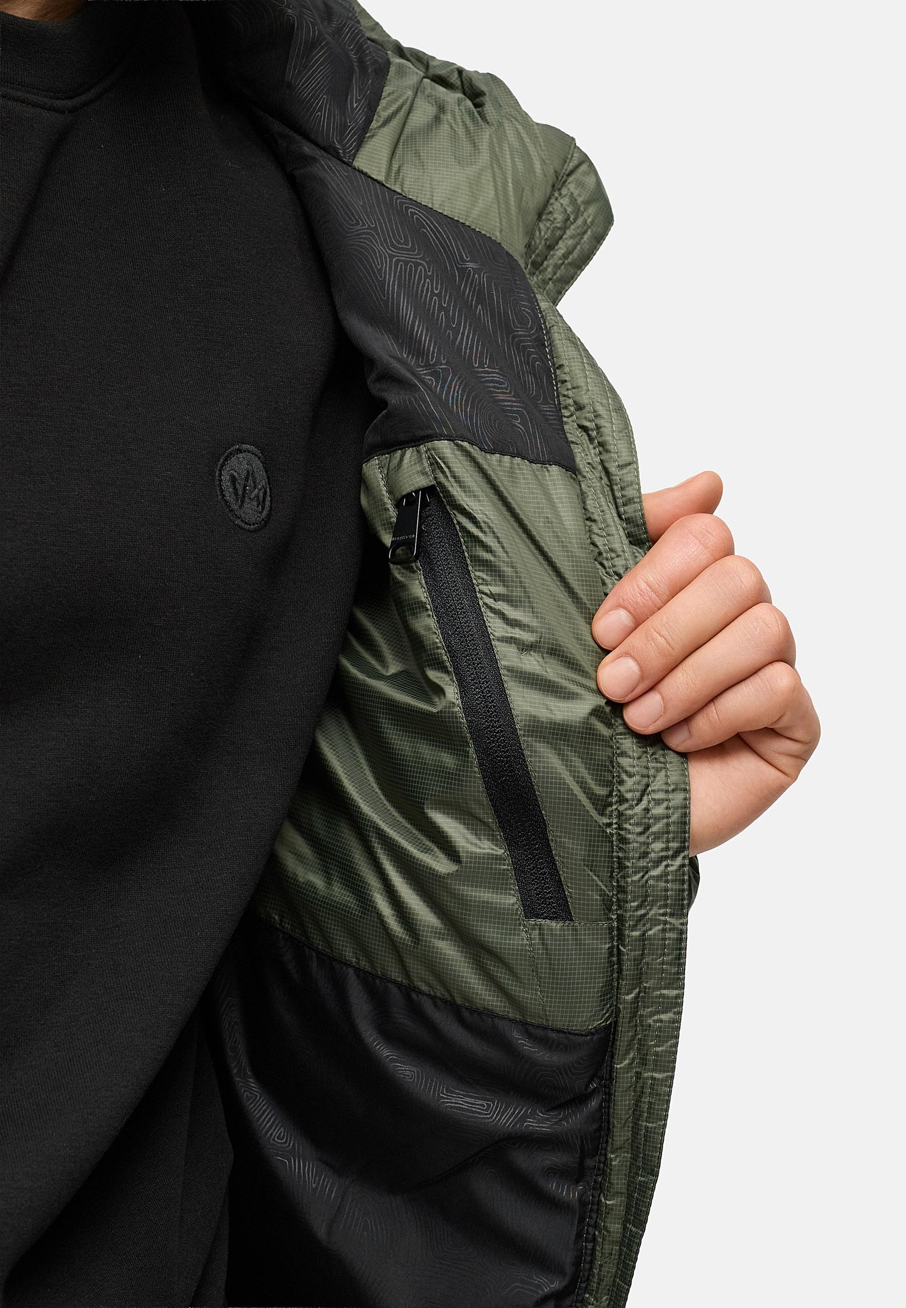 Gesteppte Winterjacke mit verstellbarer Kapuze "Vellos YOUMODO" Dark Olive