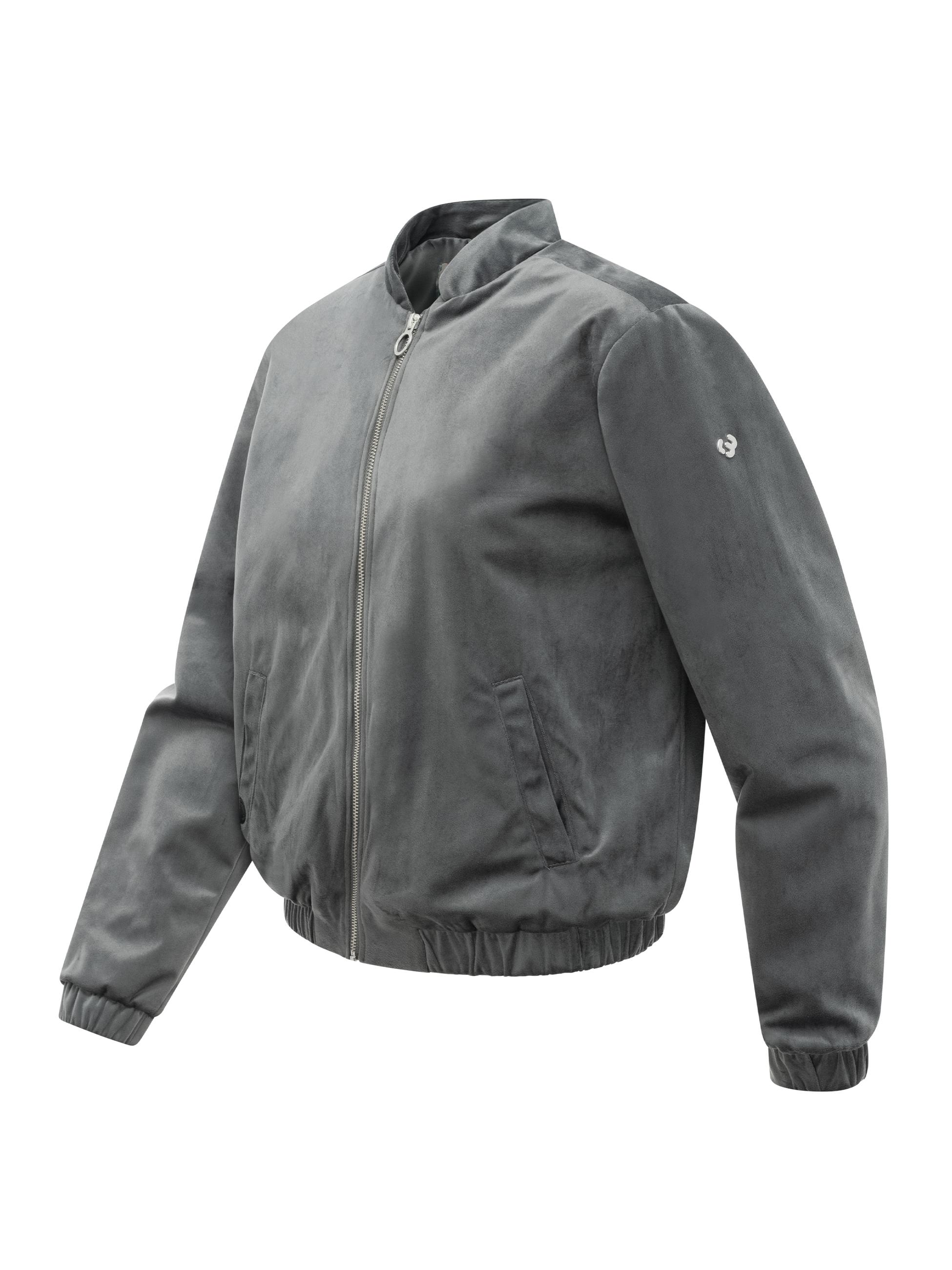 Bomberjacke aus Samt "Velvetie" Stone Grey