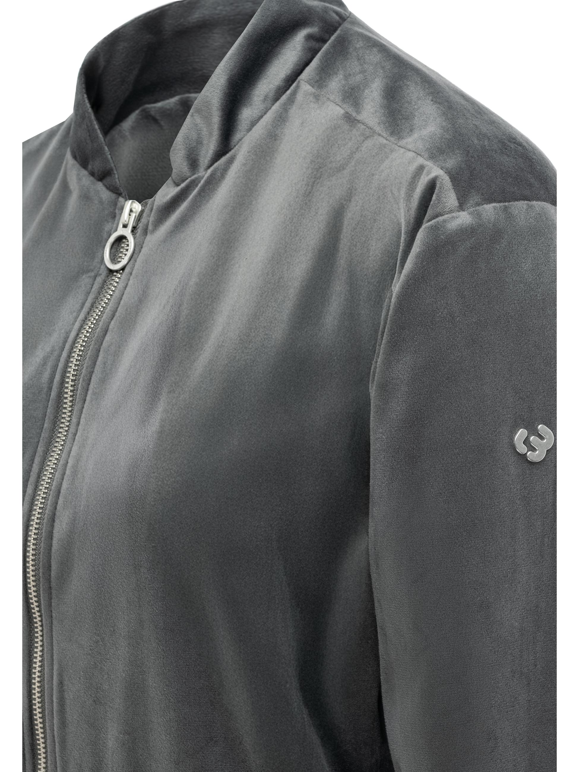 Bomberjacke aus Samt "Velvetie" Stone Grey