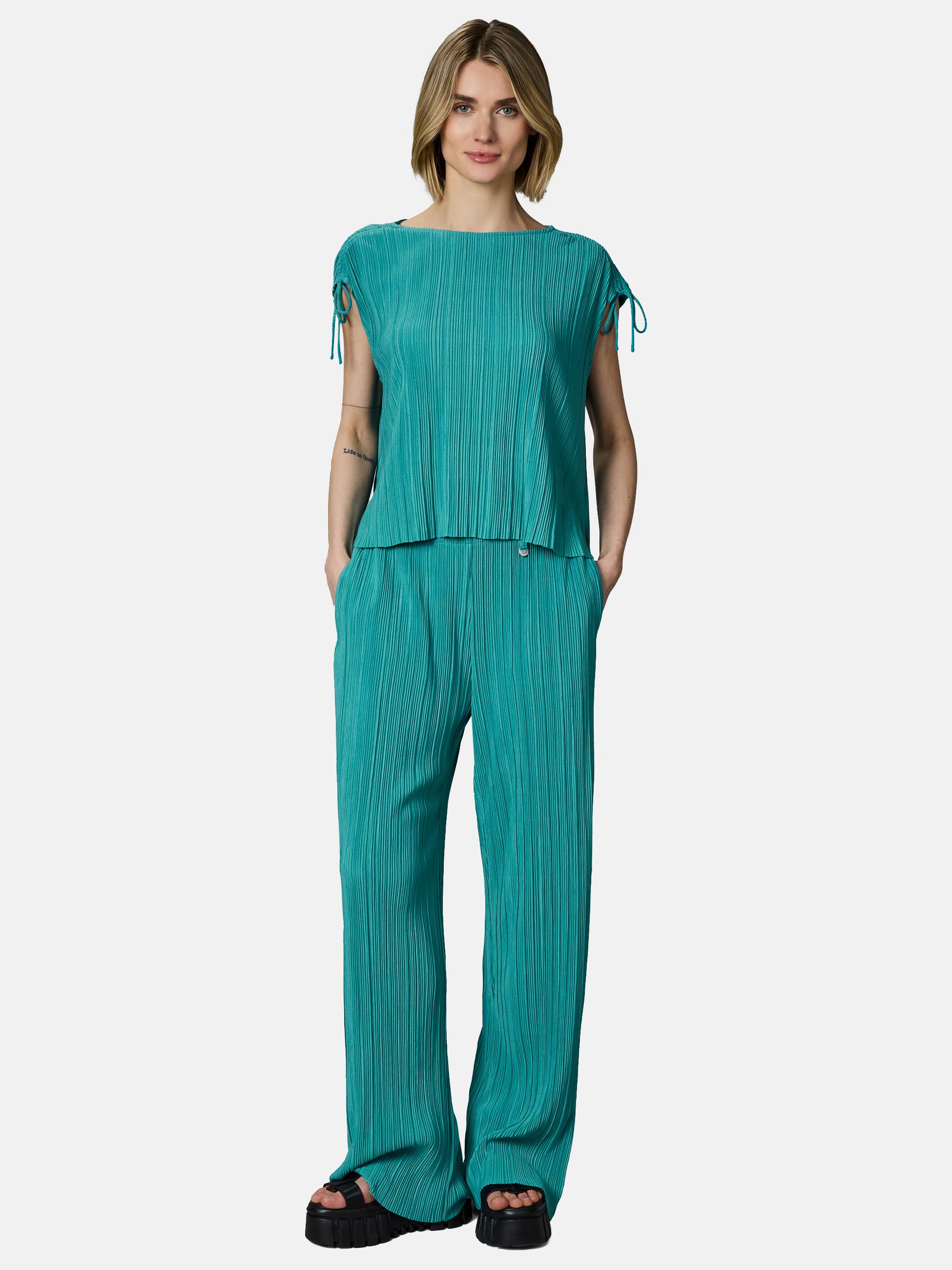Bekleidungsset bestehend aus Plissee-Top und (extra-) langer Hose "Verllen Set" Teal Green