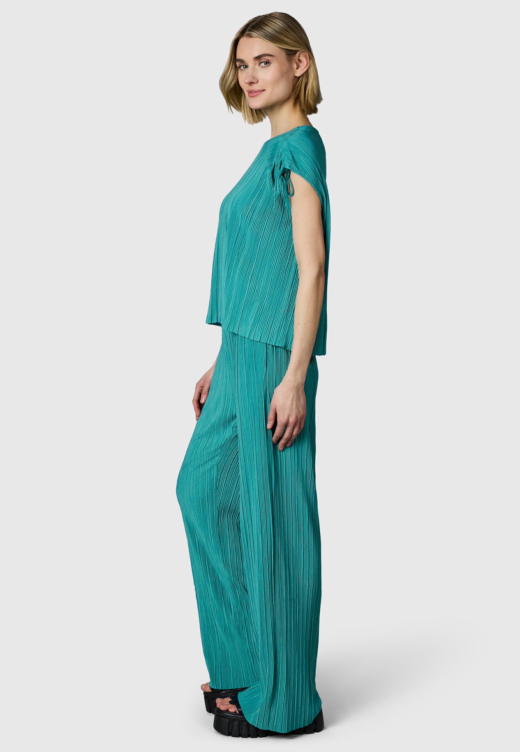 Bekleidungsset bestehend aus Plissee-Top und (extra-) langer Hose "Verllen Set" Teal Green