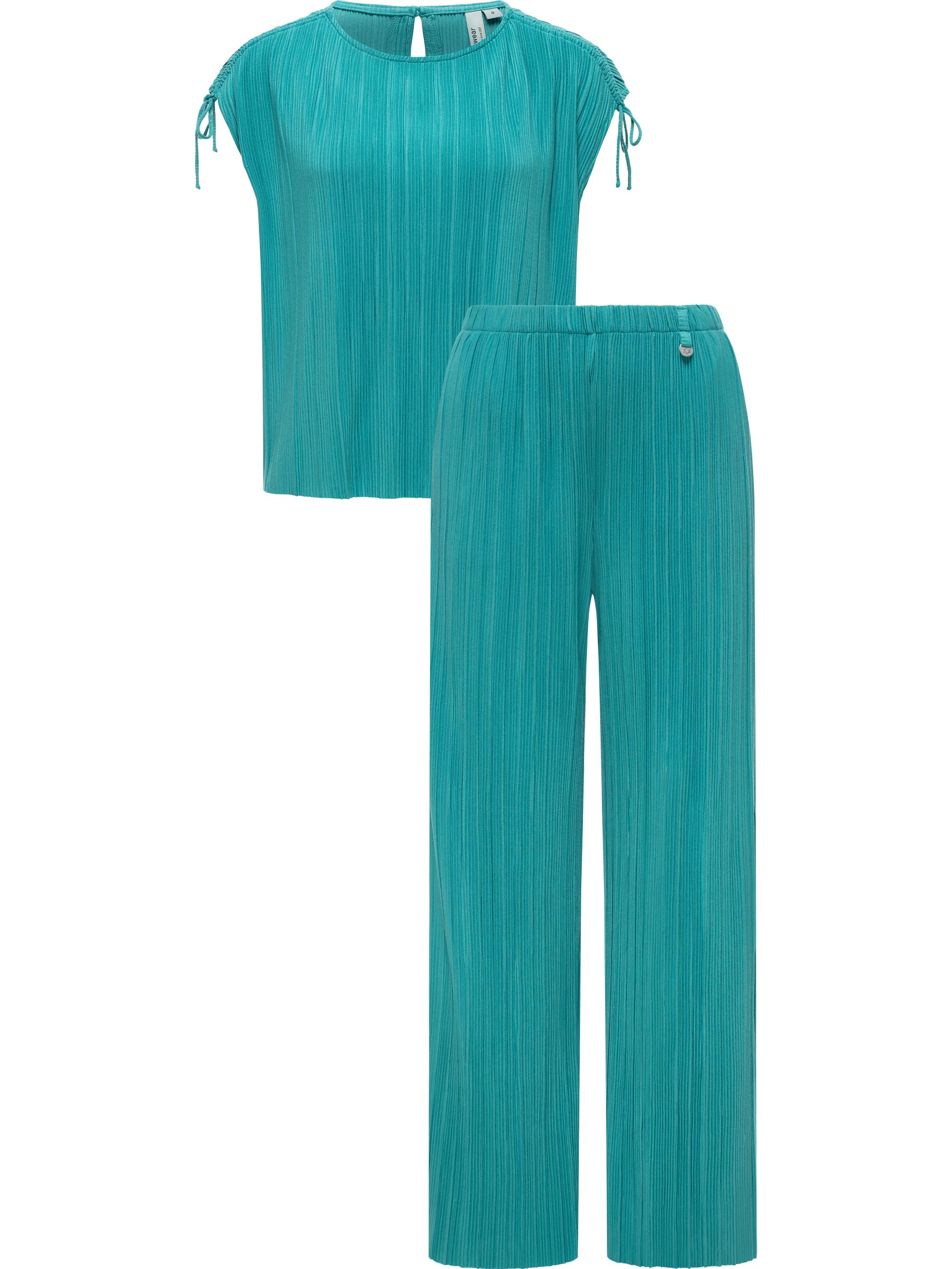 Bekleidungsset bestehend aus Plissee-Top und (extra-) langer Hose "Verllen Set" Teal Green