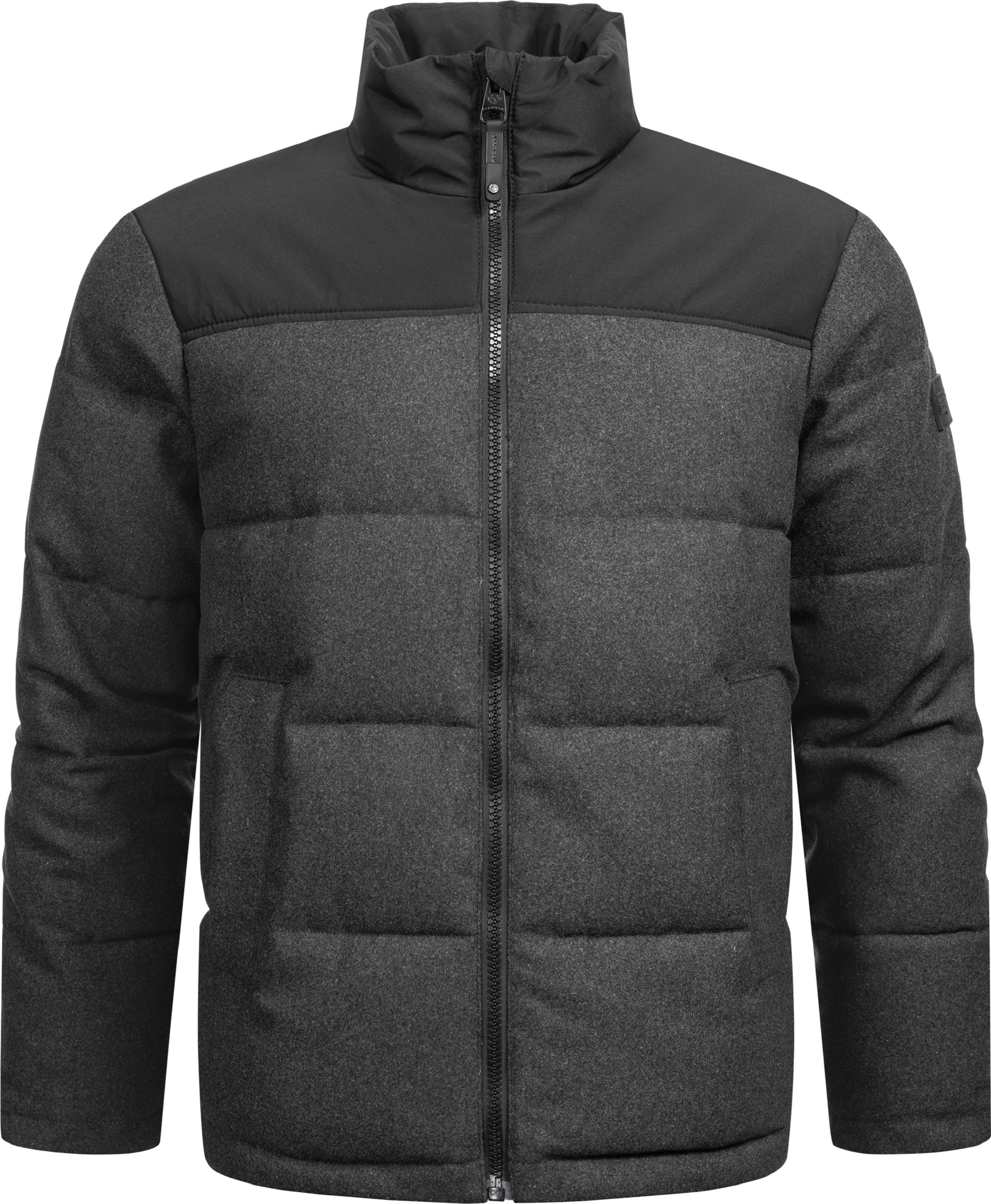 Warme Steppjacke in Woll-Optik "Waldess" Dark Grey