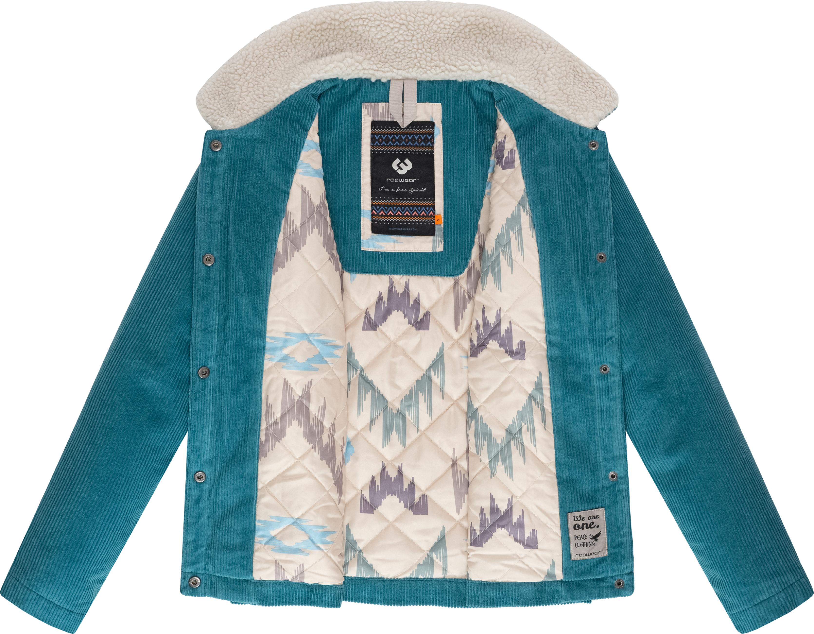 Wasserdichte Cordjacke Übergangsjacke aus Kord "Walinea Corduroy" Ocean Green