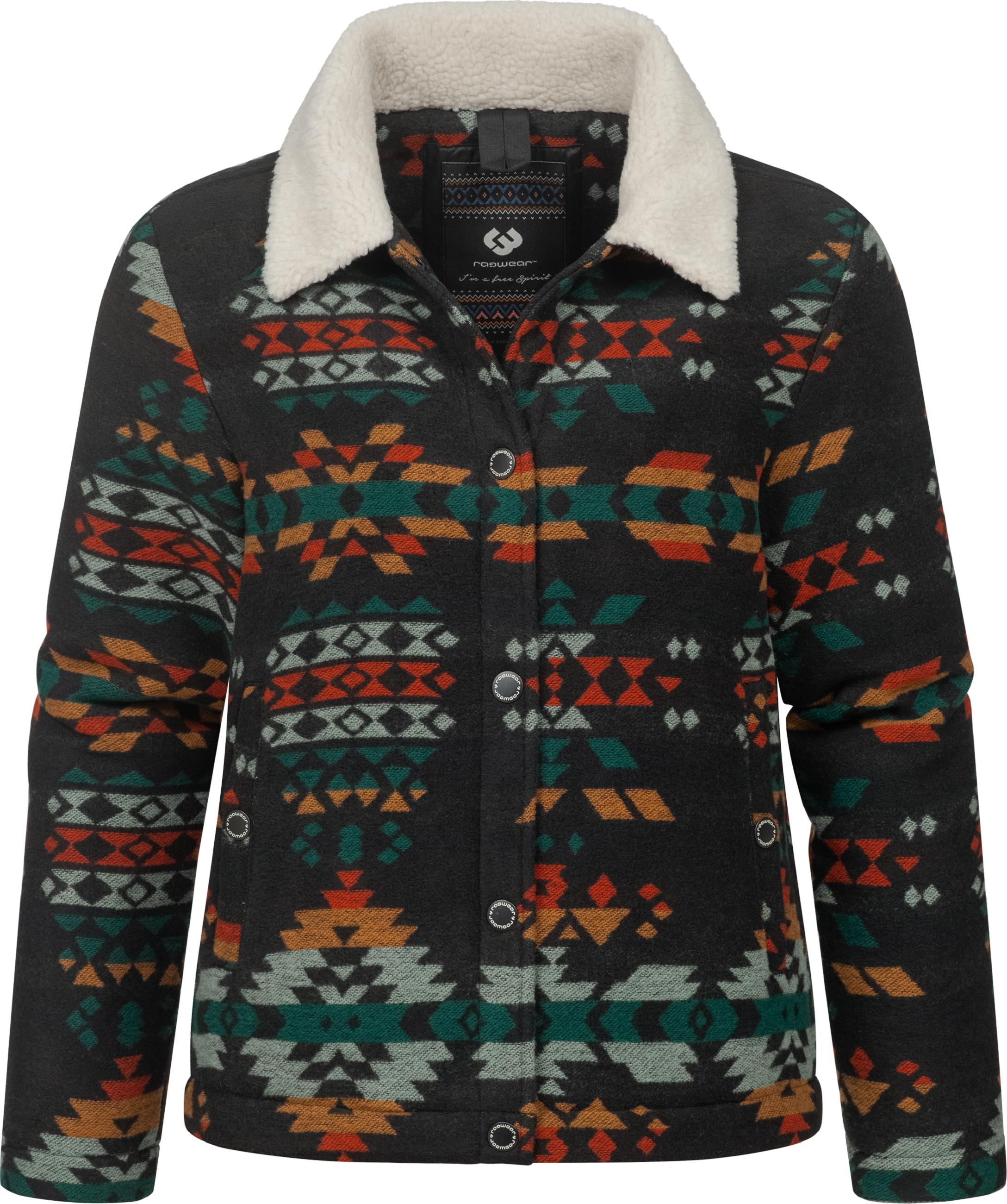 Übergangsjacke in Wolloptik "Walinea Ikat" Black