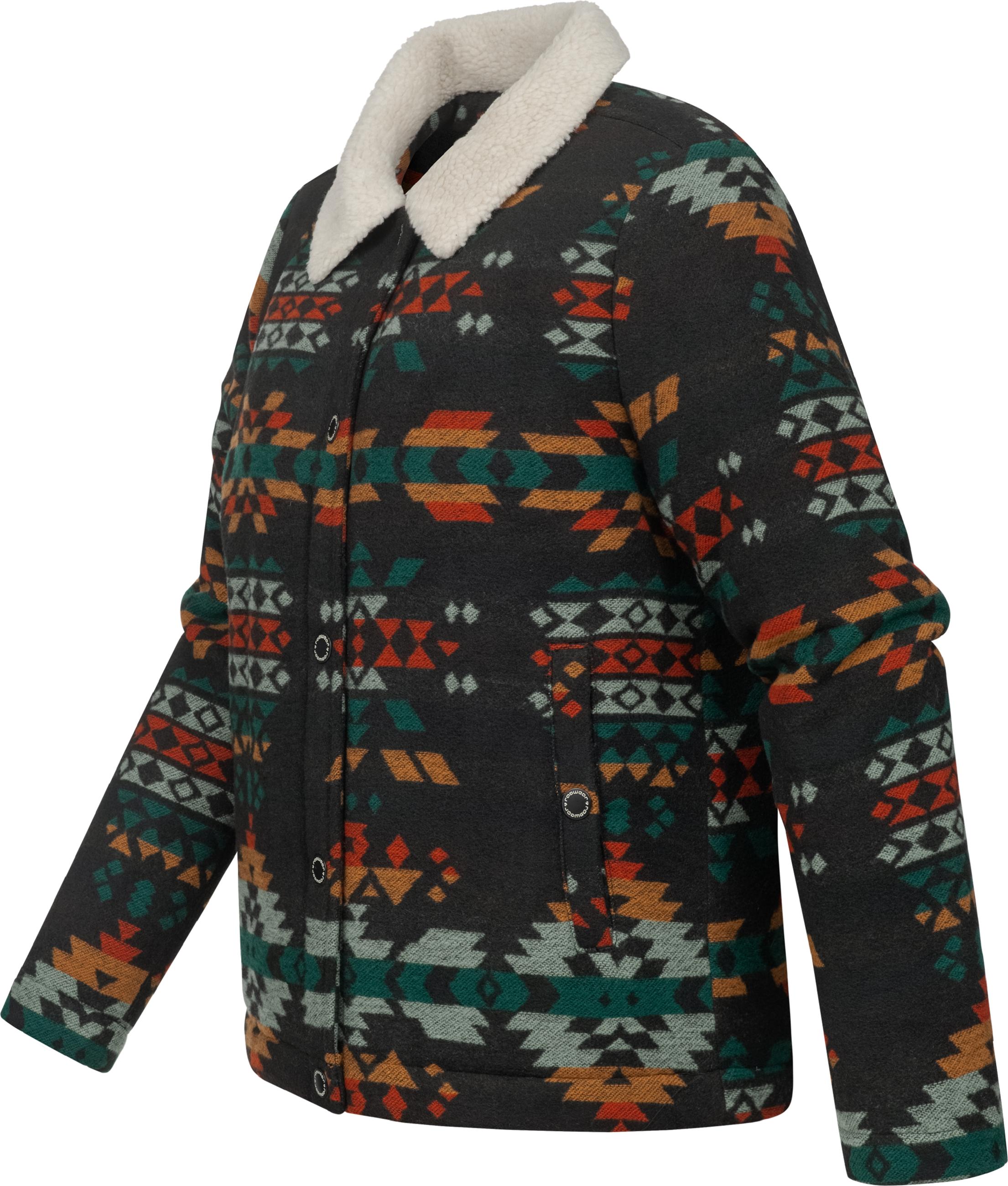 Übergangsjacke in Wolloptik "Walinea Ikat" Black