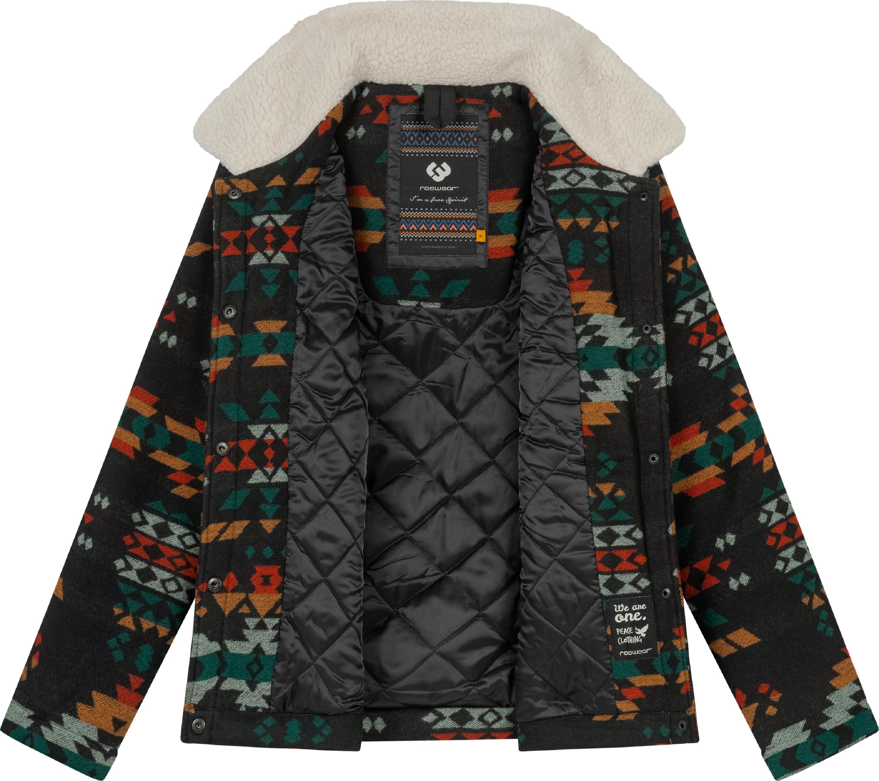 Übergangsjacke in Wolloptik "Walinea Ikat" Black