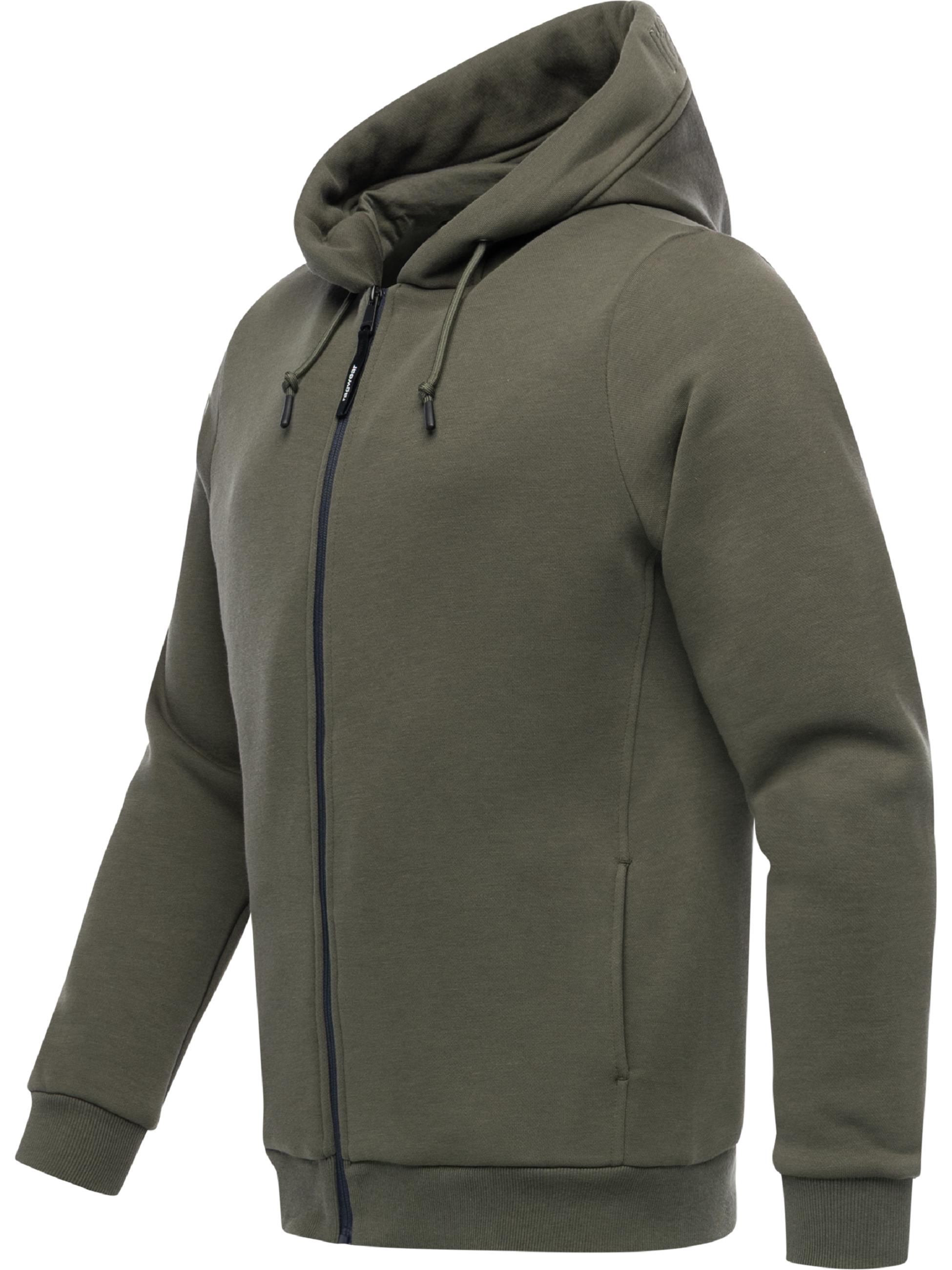 Sweatjacke mit verstellbarer Kapuze "Wernons" Dark Olive