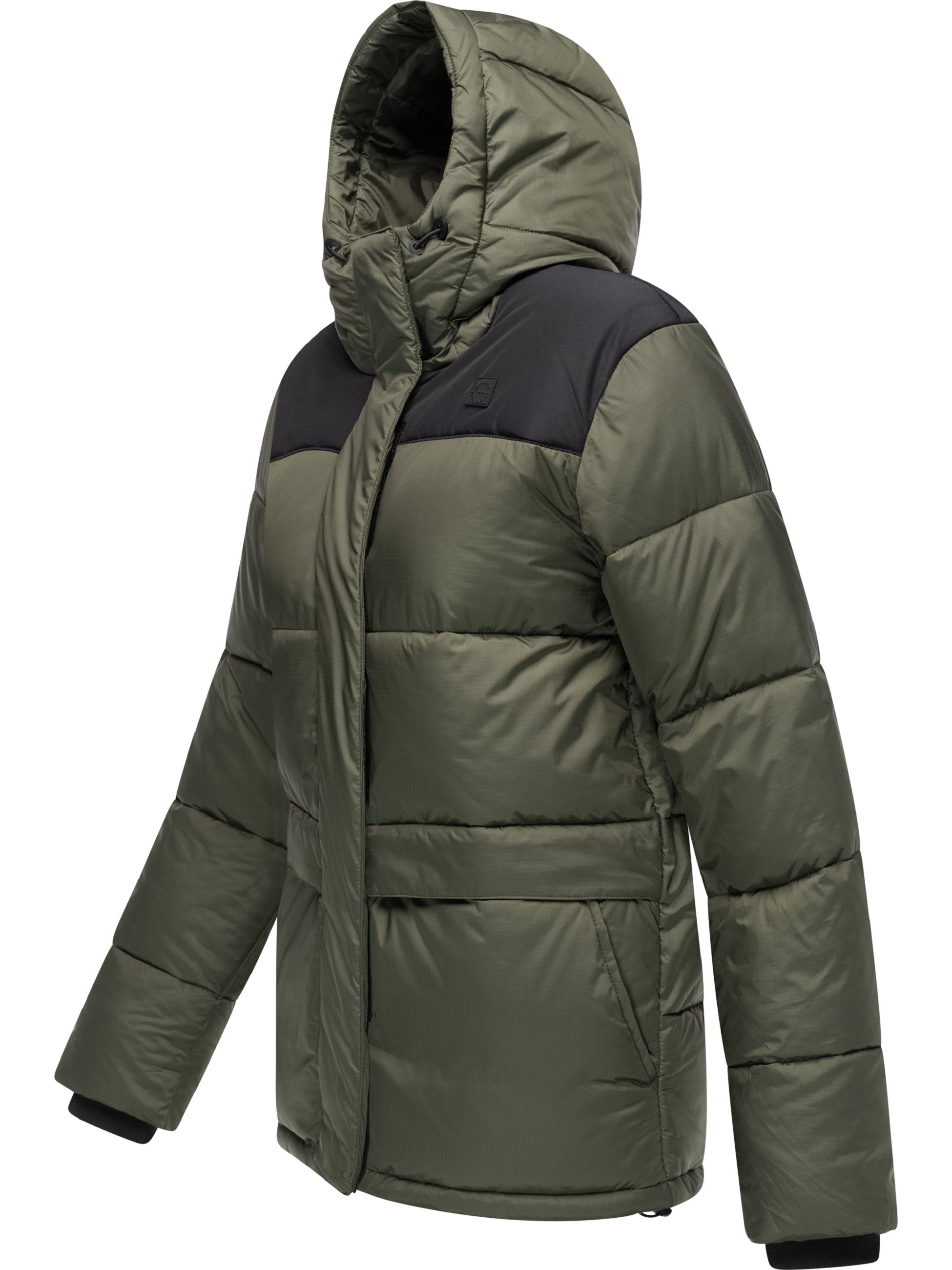 Colourblocking Winterjacke "Wikesh" Dark Olive