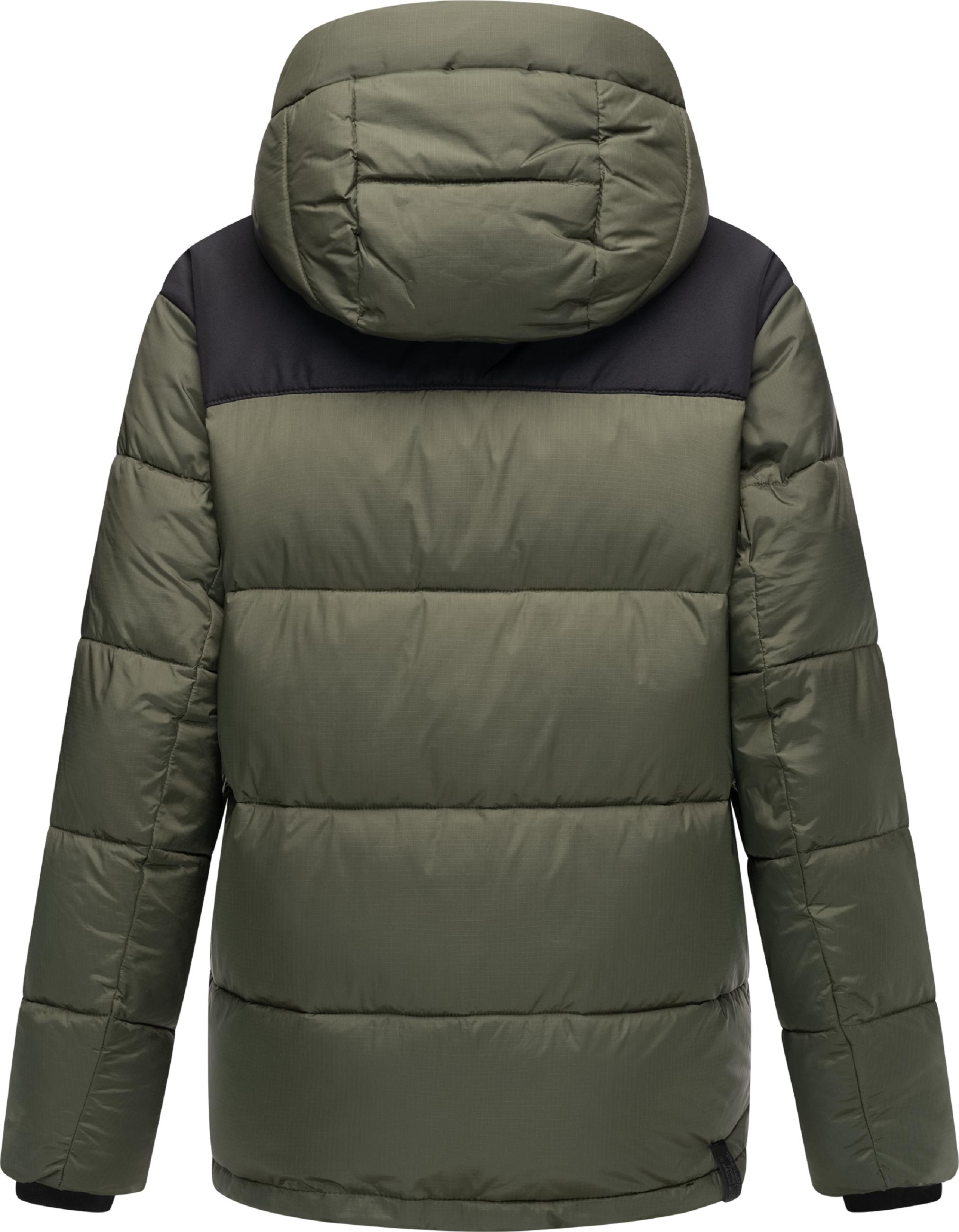 Colourblocking Winterjacke "Wikesh" Dark Olive