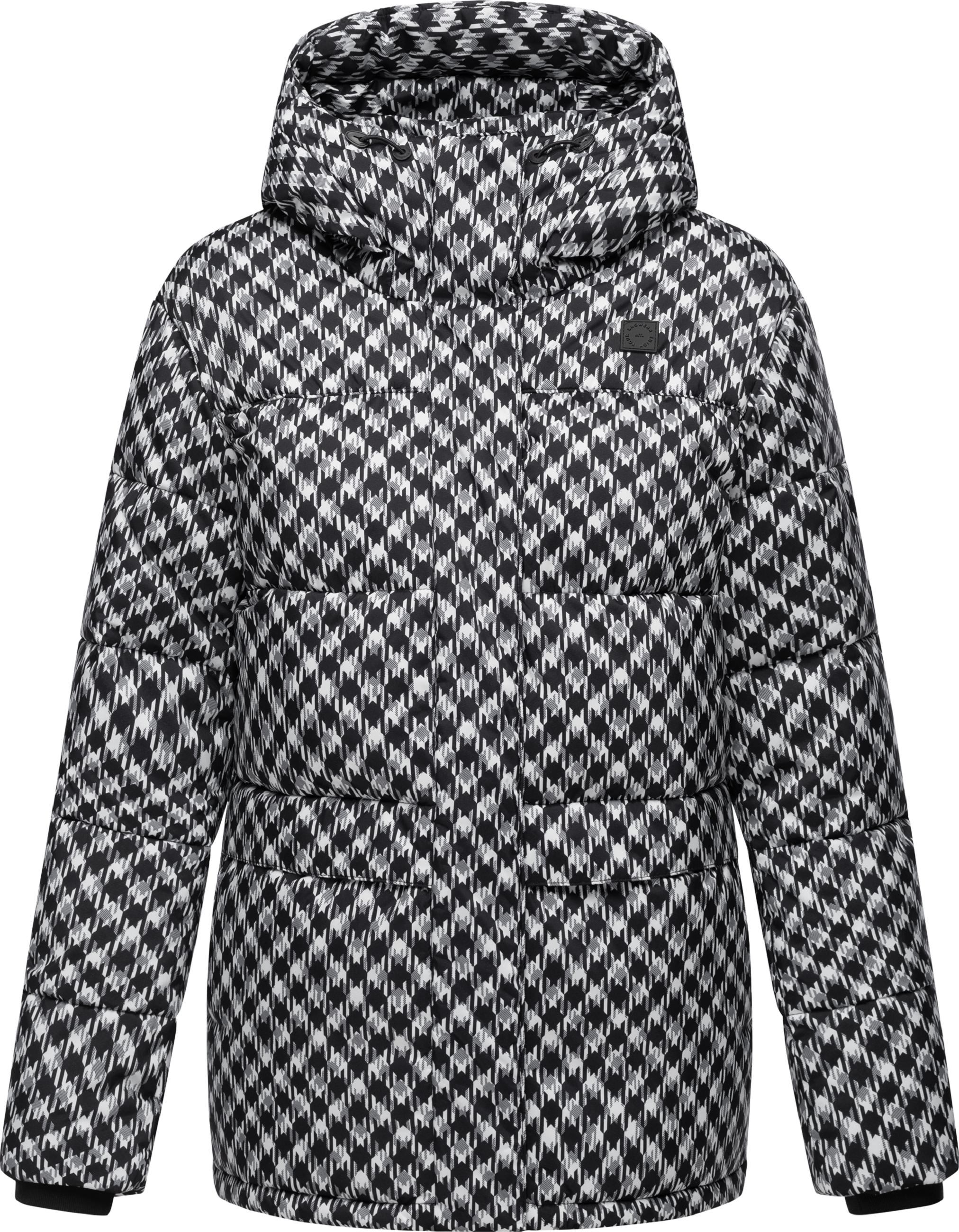 Wasserdichte Jacke mit angesagtem Hahnentritt Muster "Wikesh Print" Black