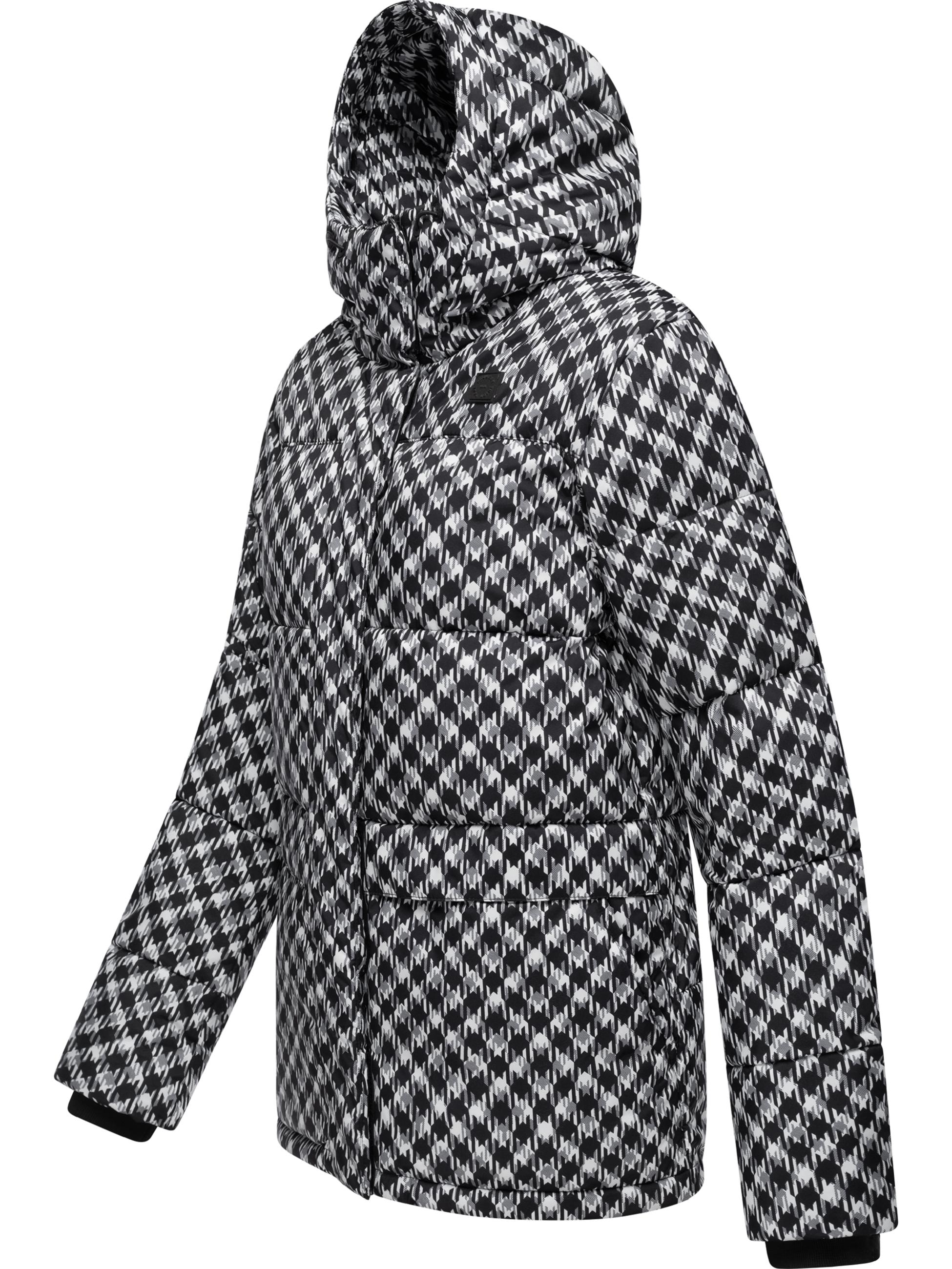 Wasserdichte Jacke mit angesagtem Hahnentritt Muster "Wikesh Print" Black