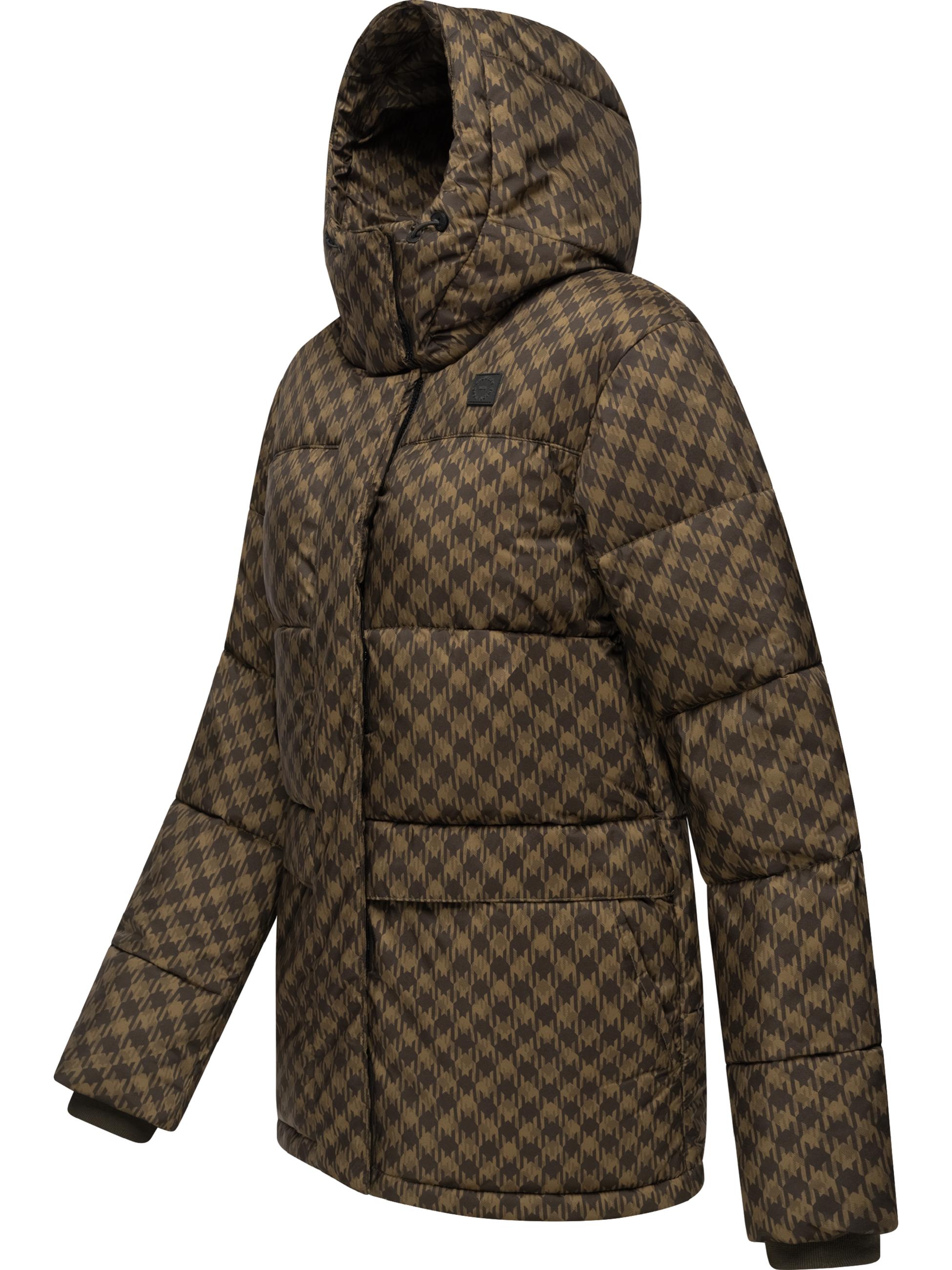 Wasserdichte Jacke mit angesagtem Hahnentritt Muster "Wikesh Print" Brown