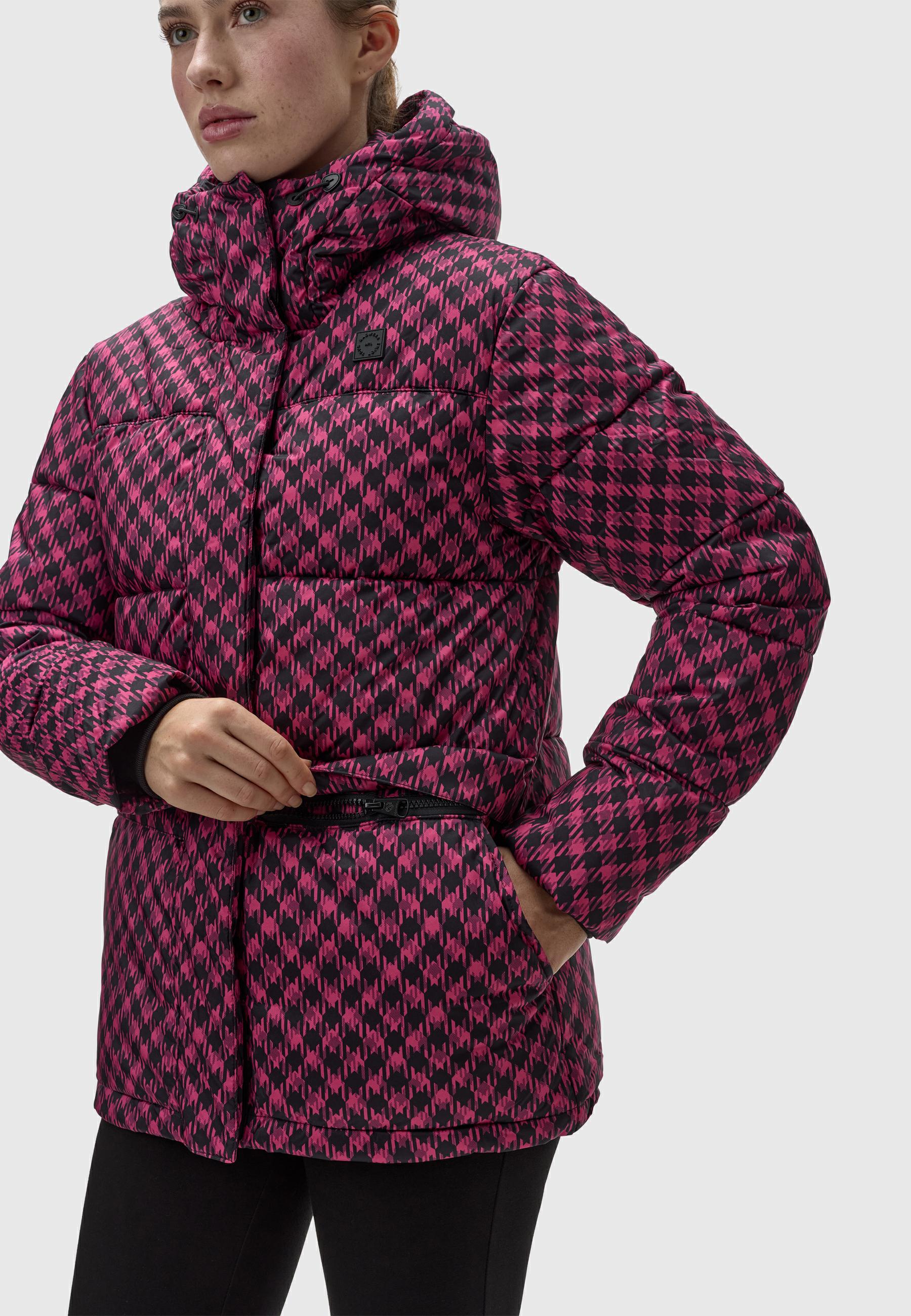 Jacke mit angesagtem Hahnentritt Muster "Wikesh Print" Fuchsia