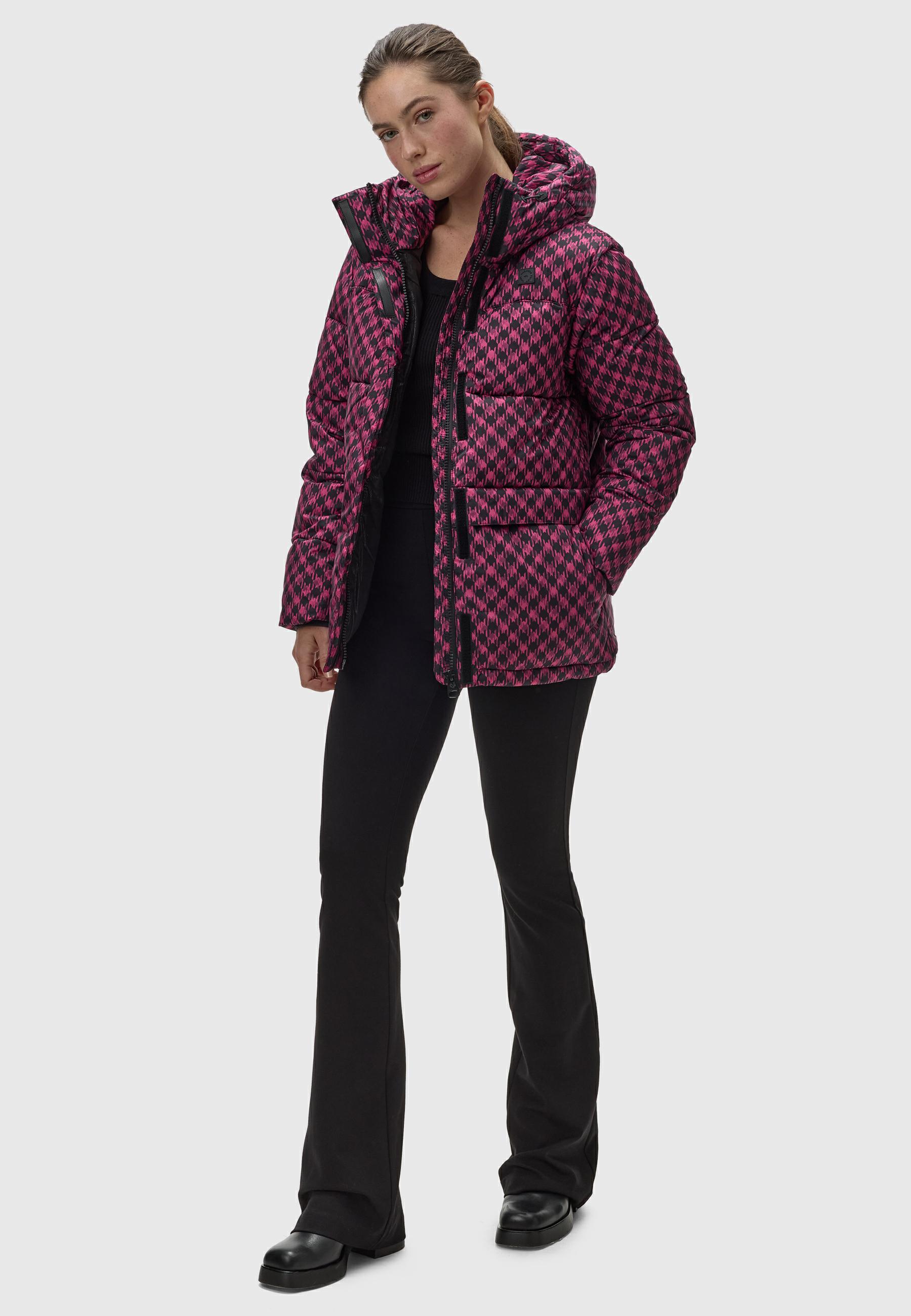 Jacke mit angesagtem Hahnentritt Muster "Wikesh Print" Fuchsia