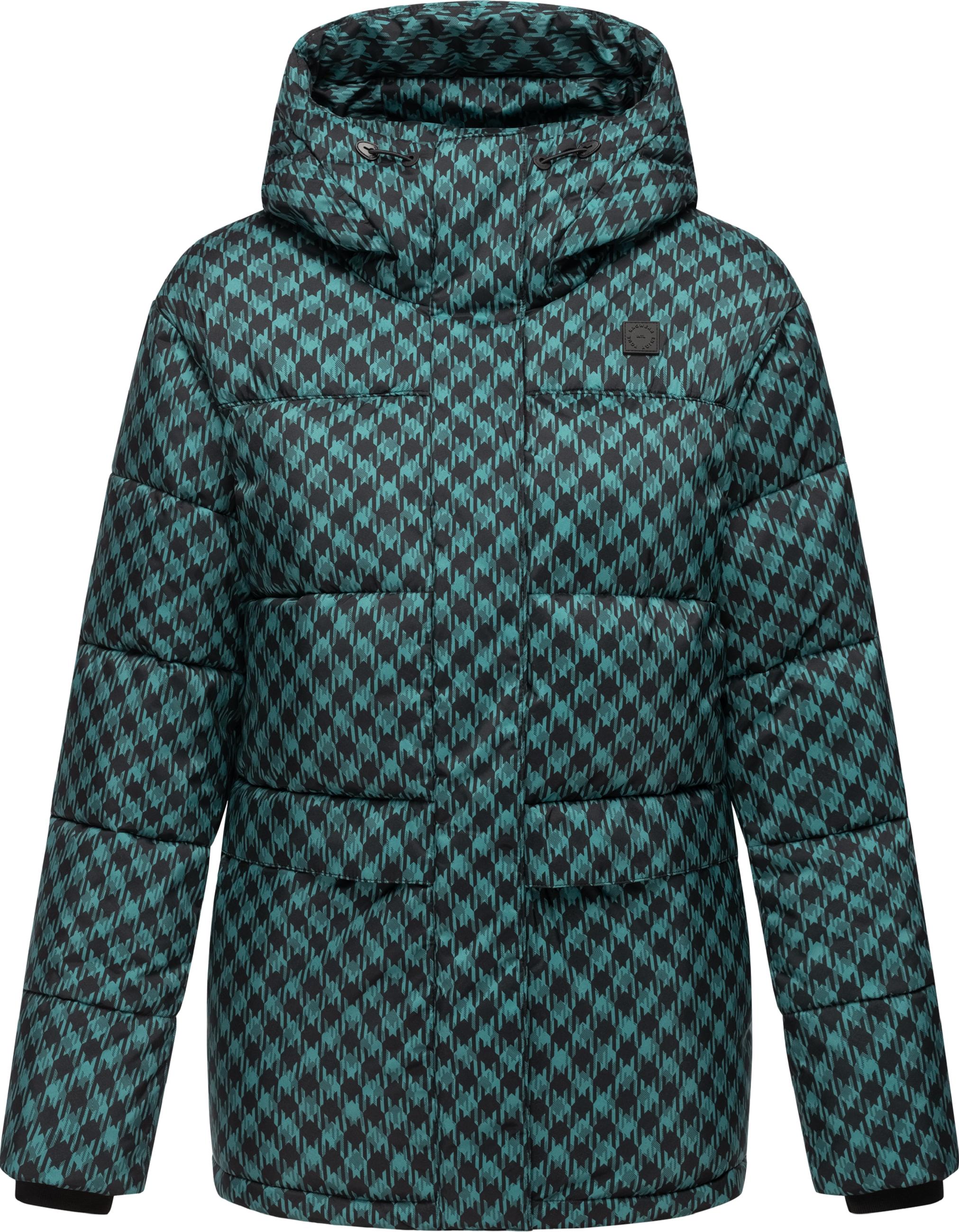 Jacke mit angesagtem Hahnentritt Muster "Wikesh Print" Ocean Green