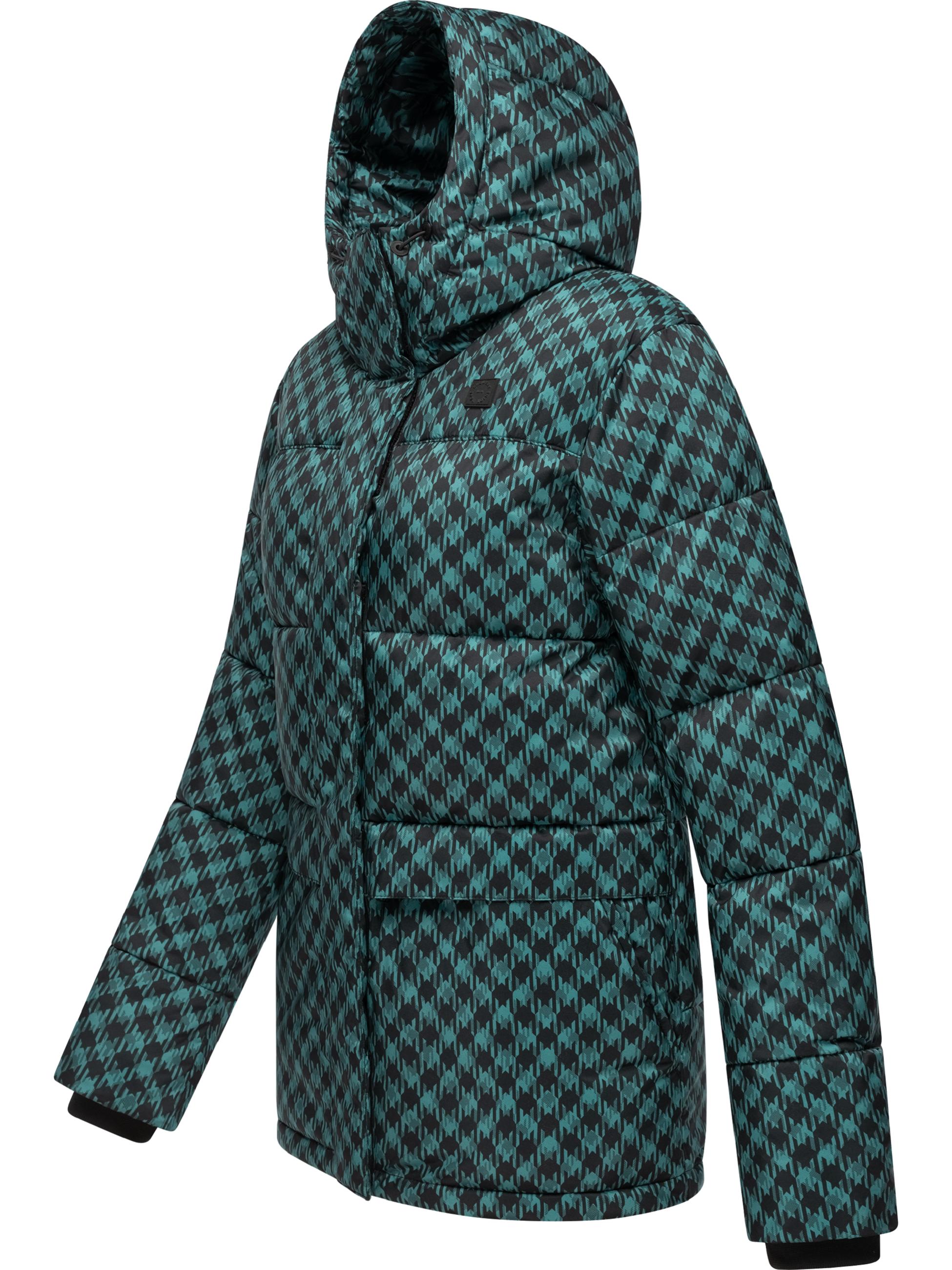 Jacke mit angesagtem Hahnentritt Muster "Wikesh Print" Ocean Green