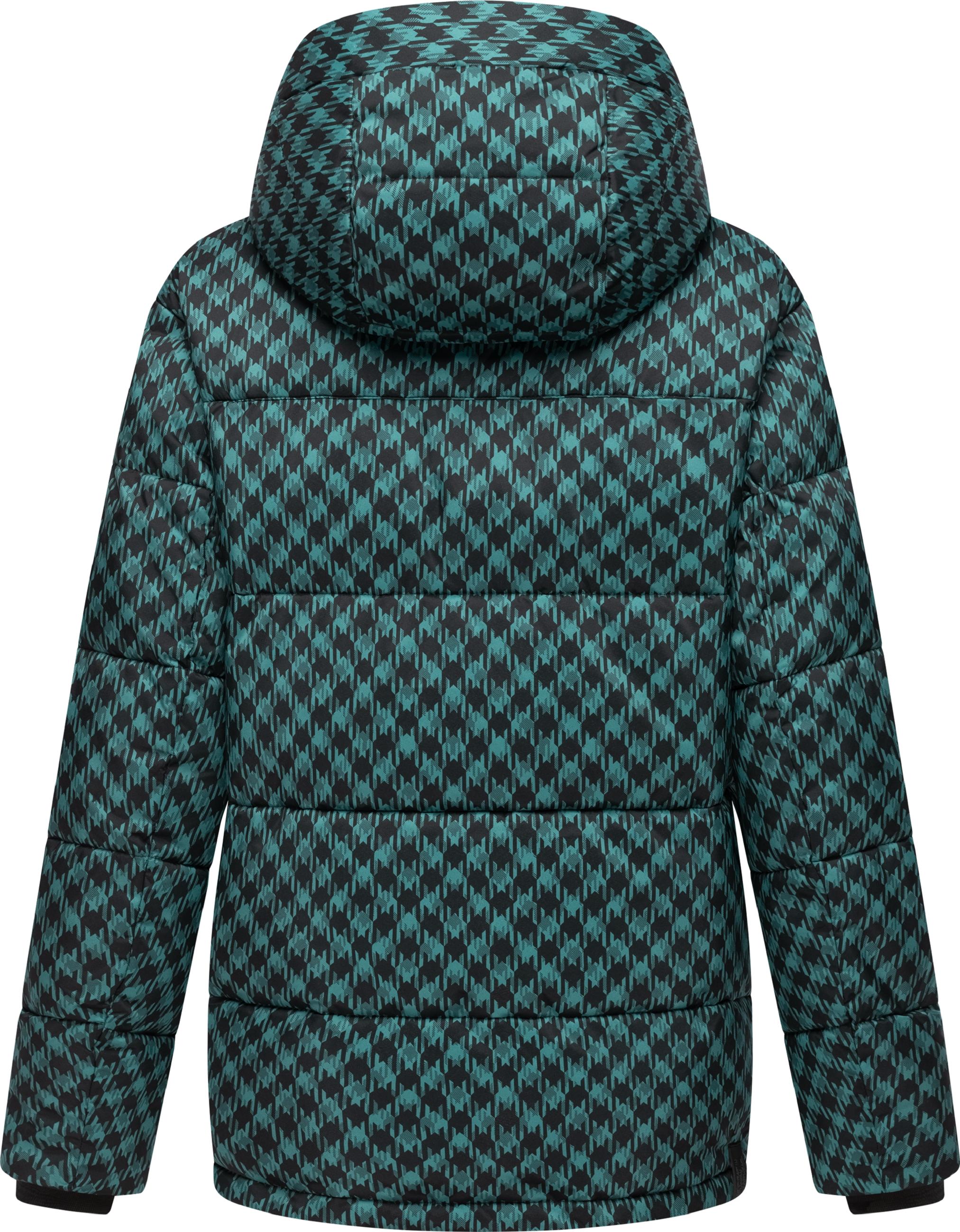 Wasserdichte Jacke mit angesagtem Hahnentritt Muster "Wikesh Print" Ocean Green