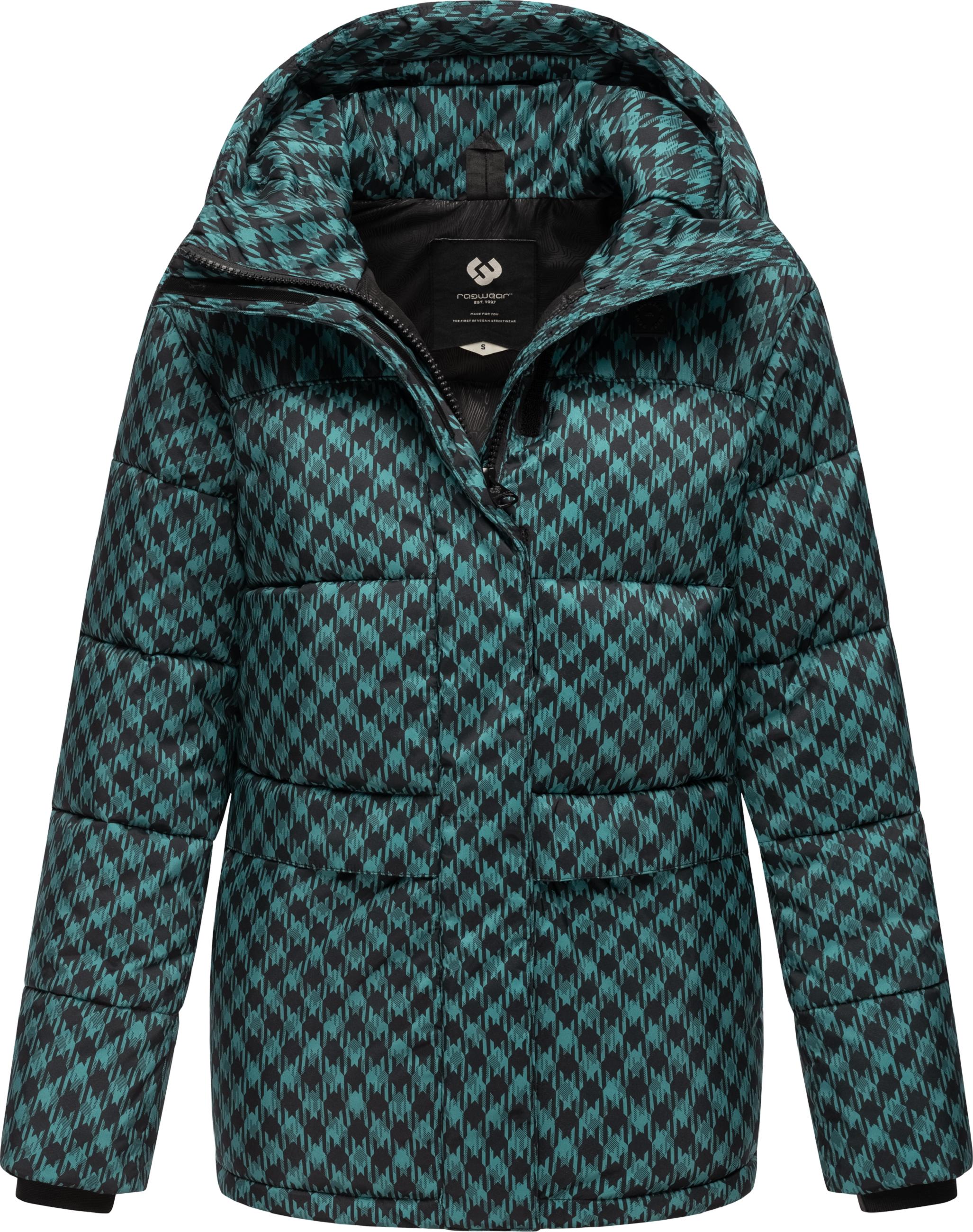 Jacke mit angesagtem Hahnentritt Muster "Wikesh Print" Ocean Green