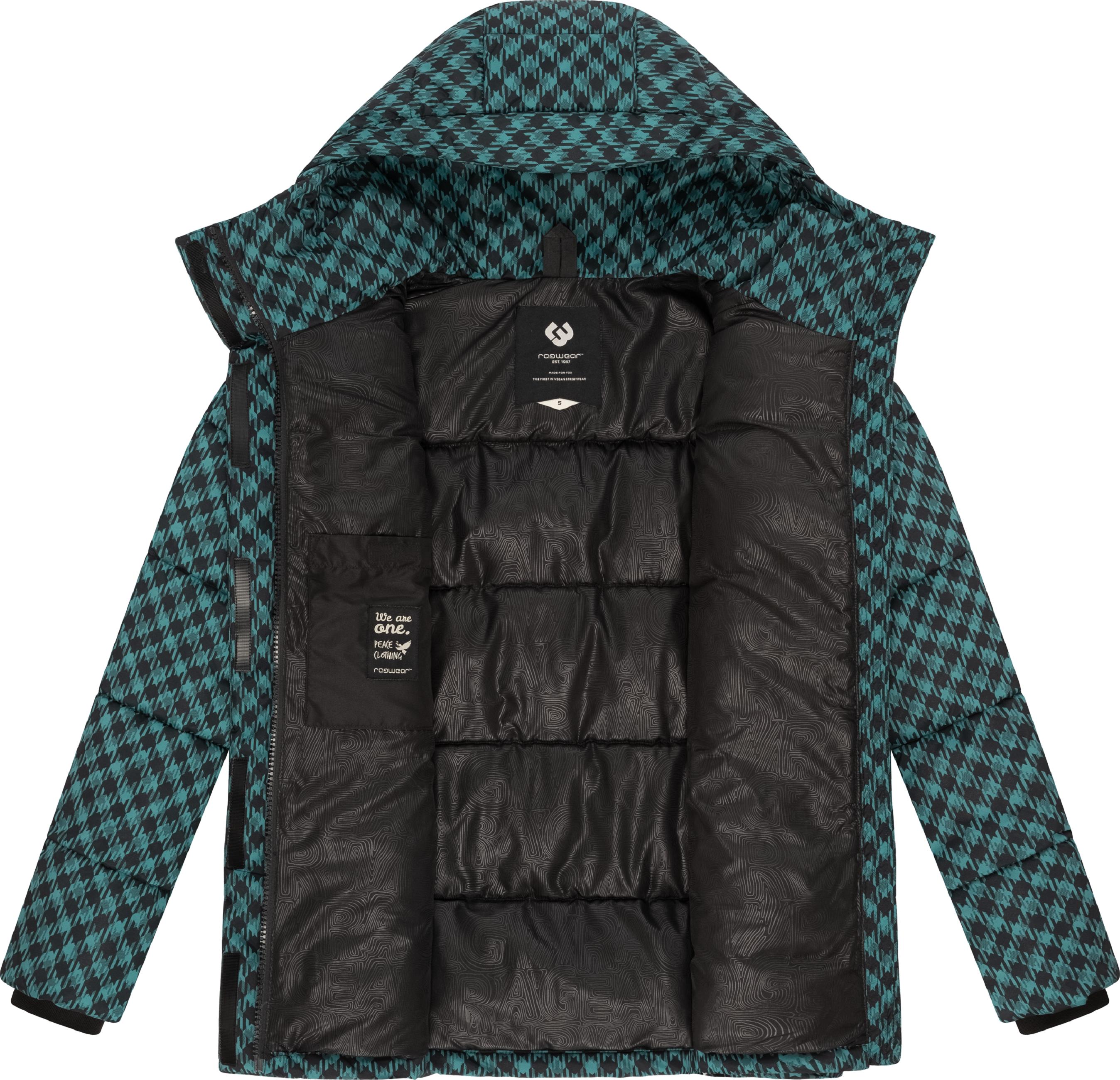 Jacke mit angesagtem Hahnentritt Muster "Wikesh Print" Ocean Green