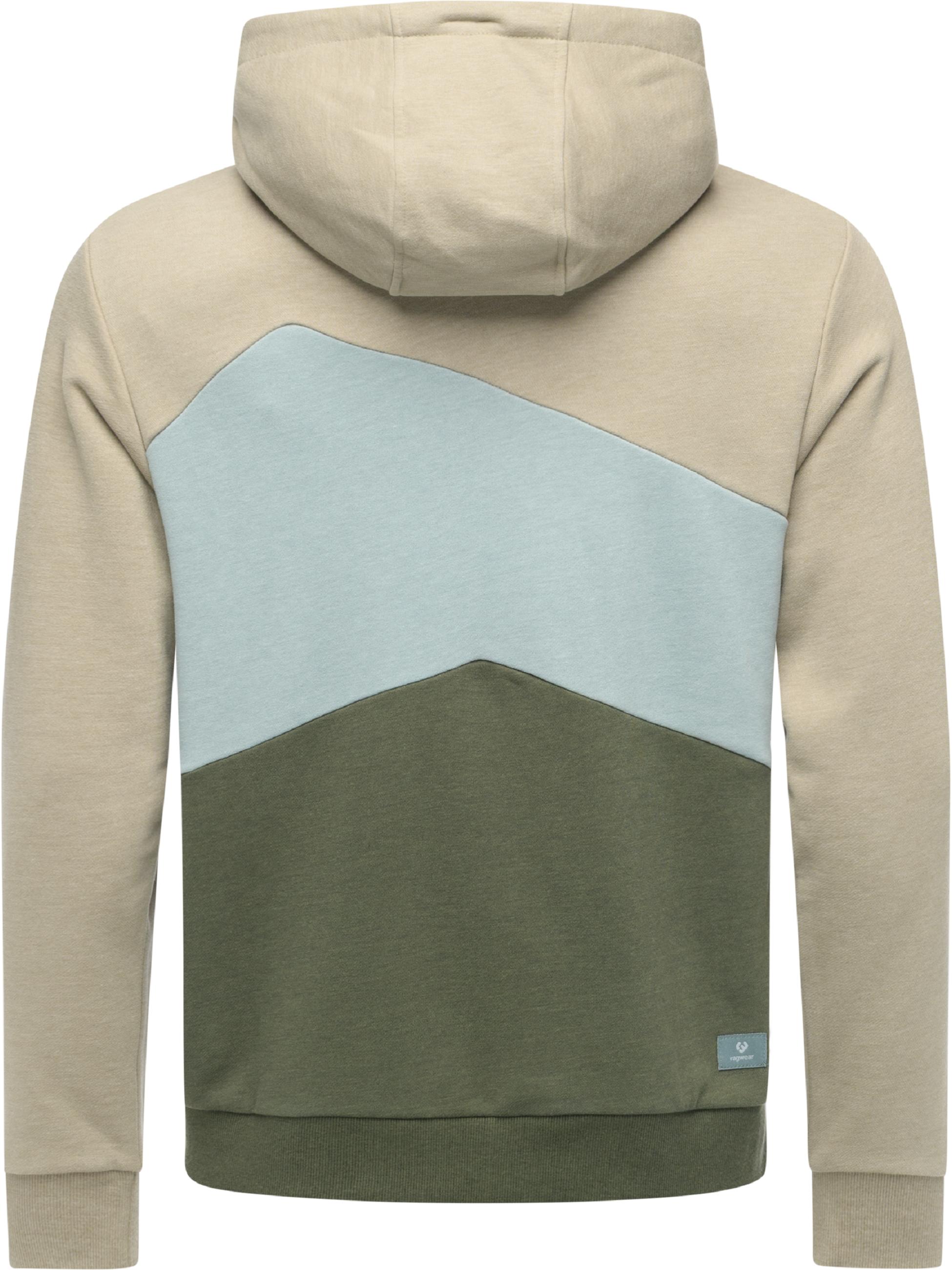 Sweatjacke im Colourblocking-Look "Wilso" Dark Olive
