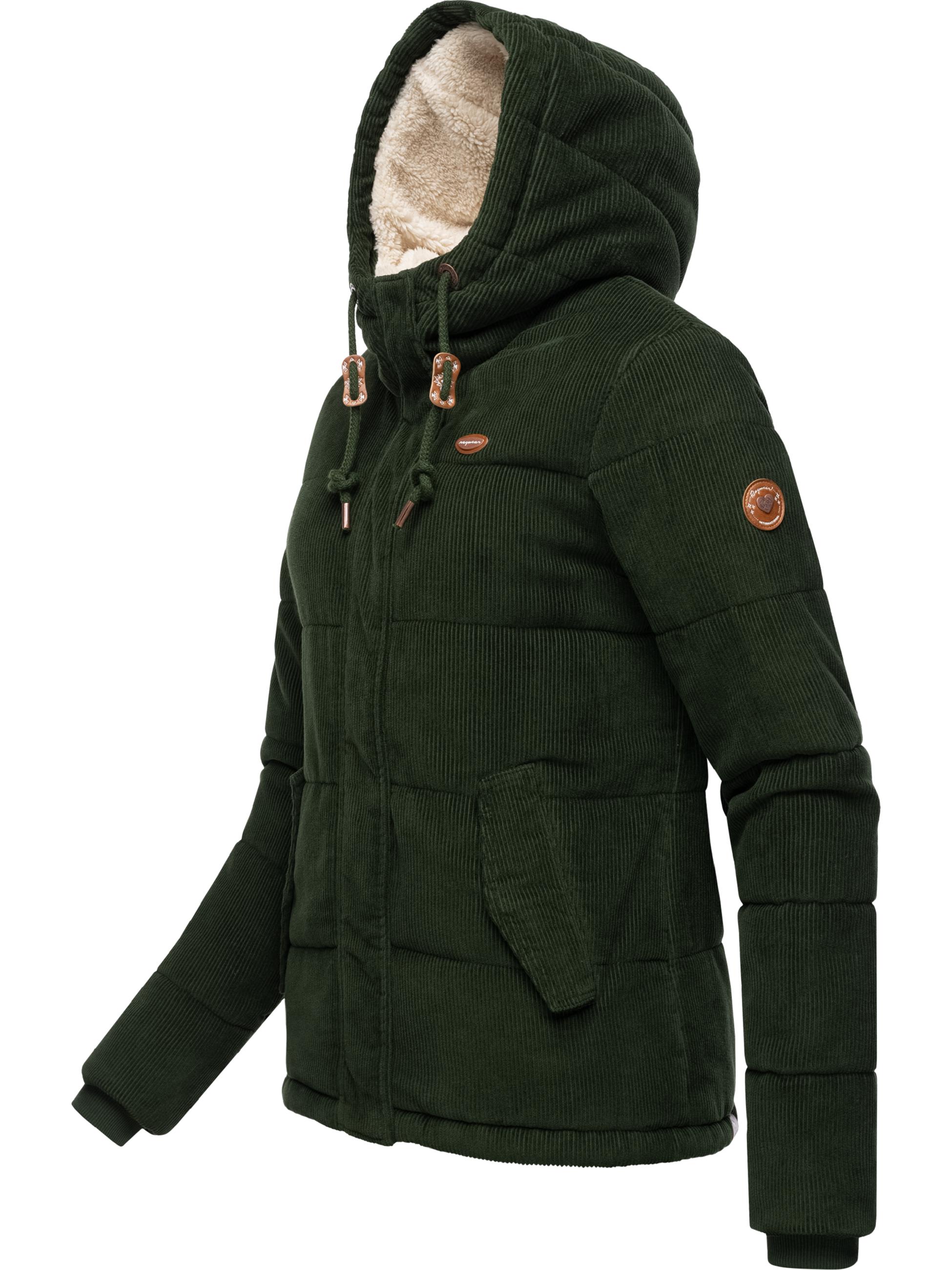 Kuschelige Winter Cordjacke "Wuggys" Dark Olive