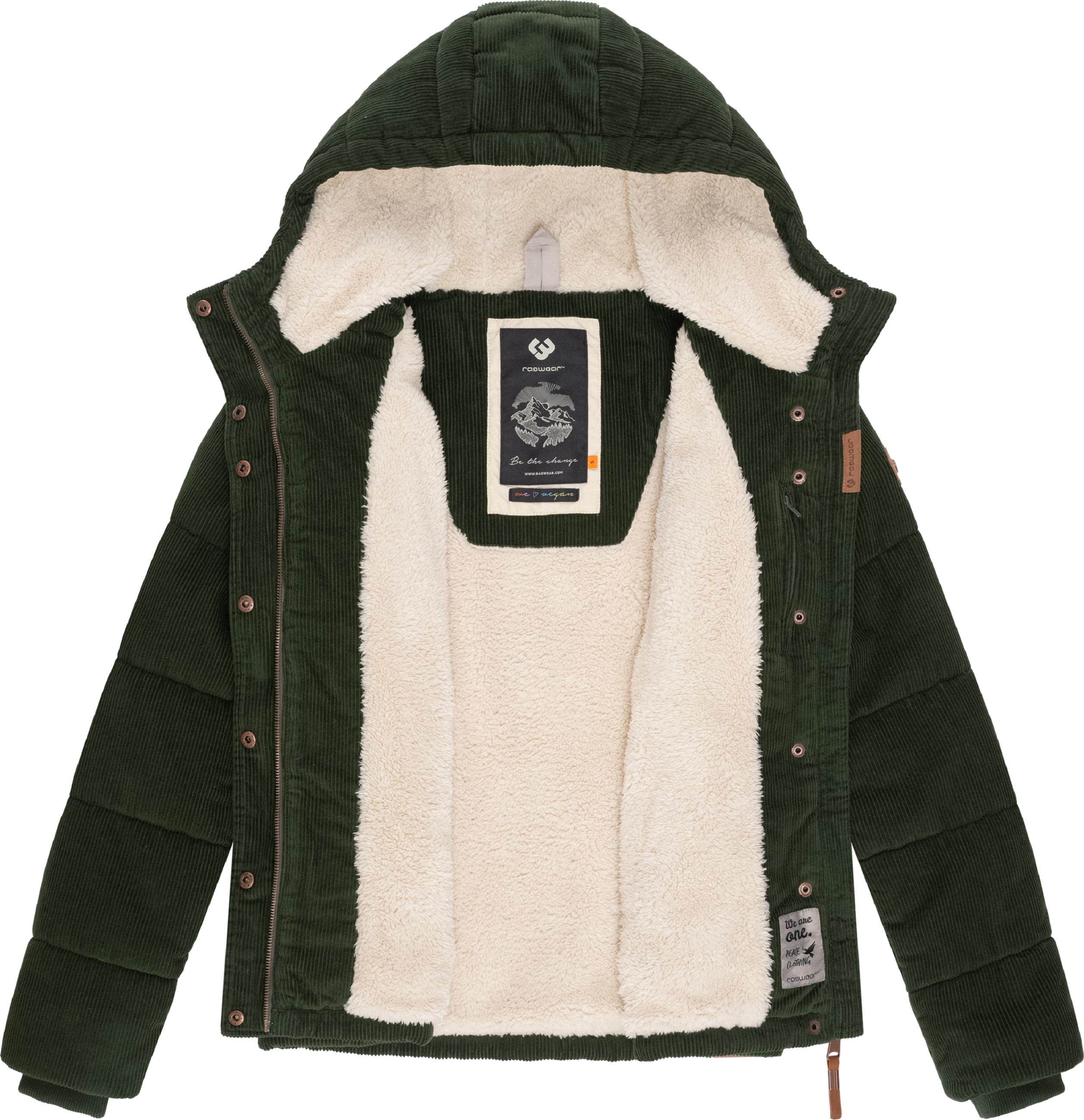 Kuschelige Winter Cordjacke "Wuggys" Dark Olive